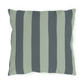 Green Striped Outdoor Pillow | Wide Vertical Stripe Patio Cushion