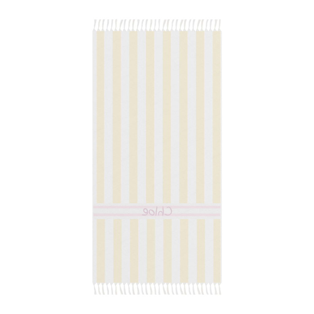 Yellow Stripe Boho Beach Cloth | Turkish Towel, Fringe Beach Towel