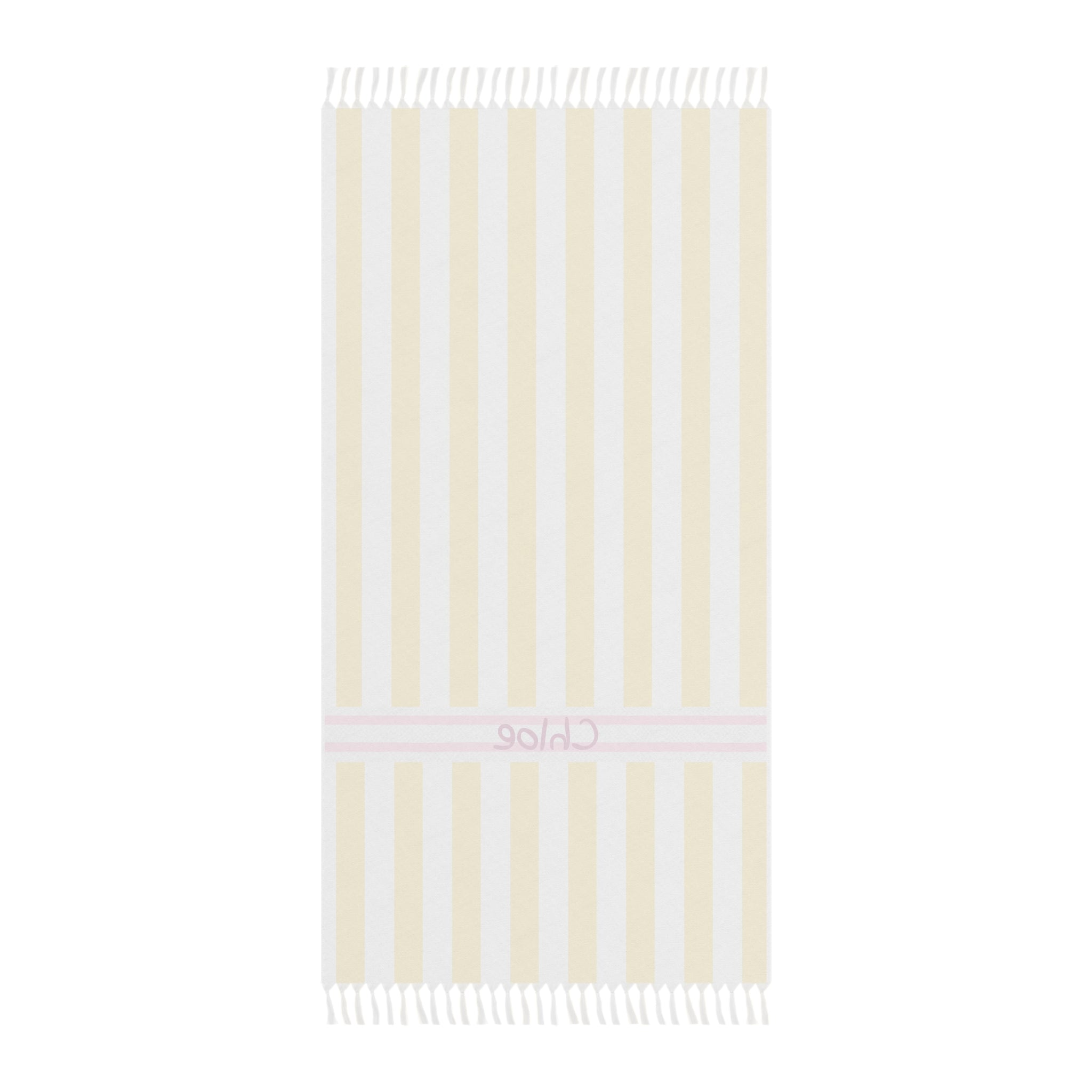 Yellow Stripe Boho Beach Cloth | Turkish Towel, Fringe Beach Towel