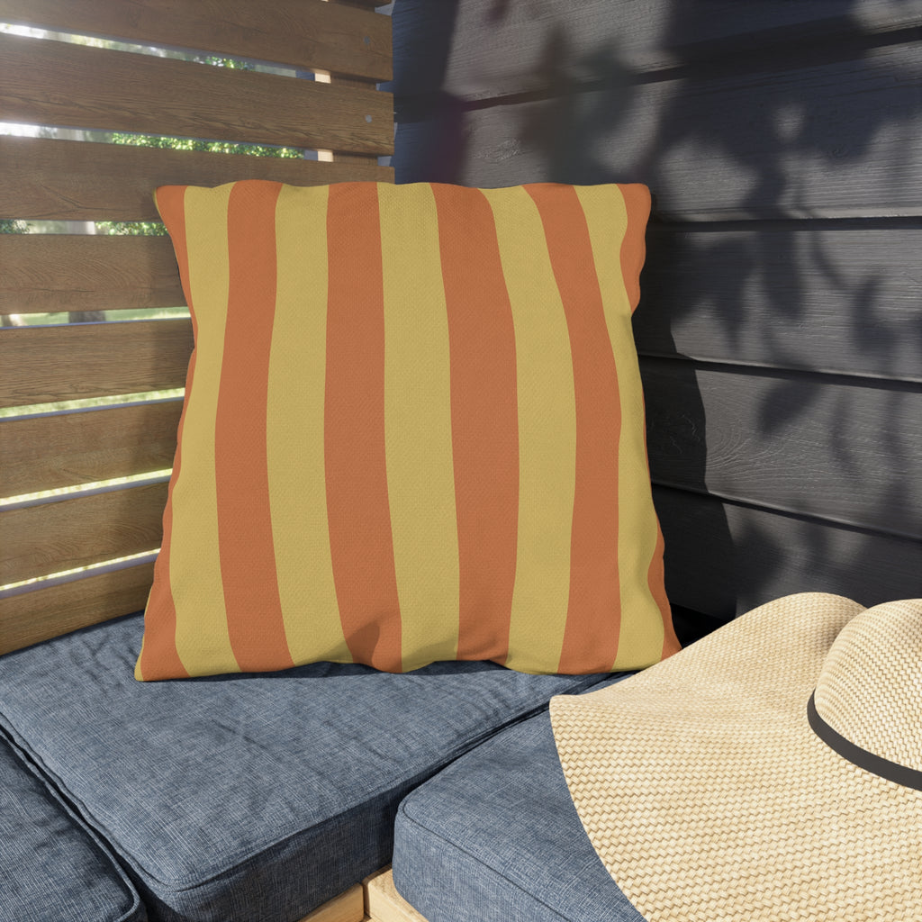 Sunset Stripe Outdoor Pillows | Yellow Orange Striped Cushion