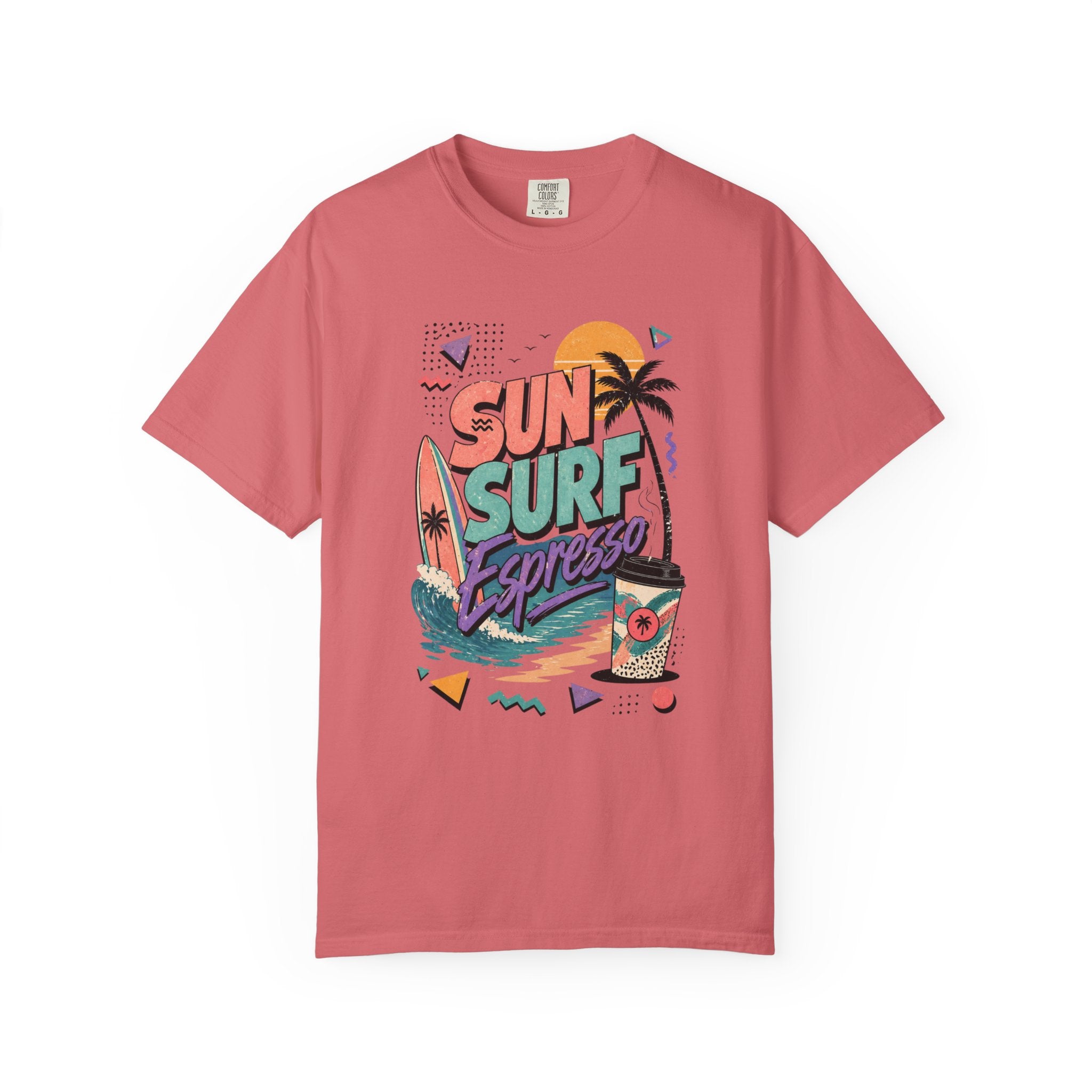 T-shirt | Tropical Palm Sunset and Coffee Design
