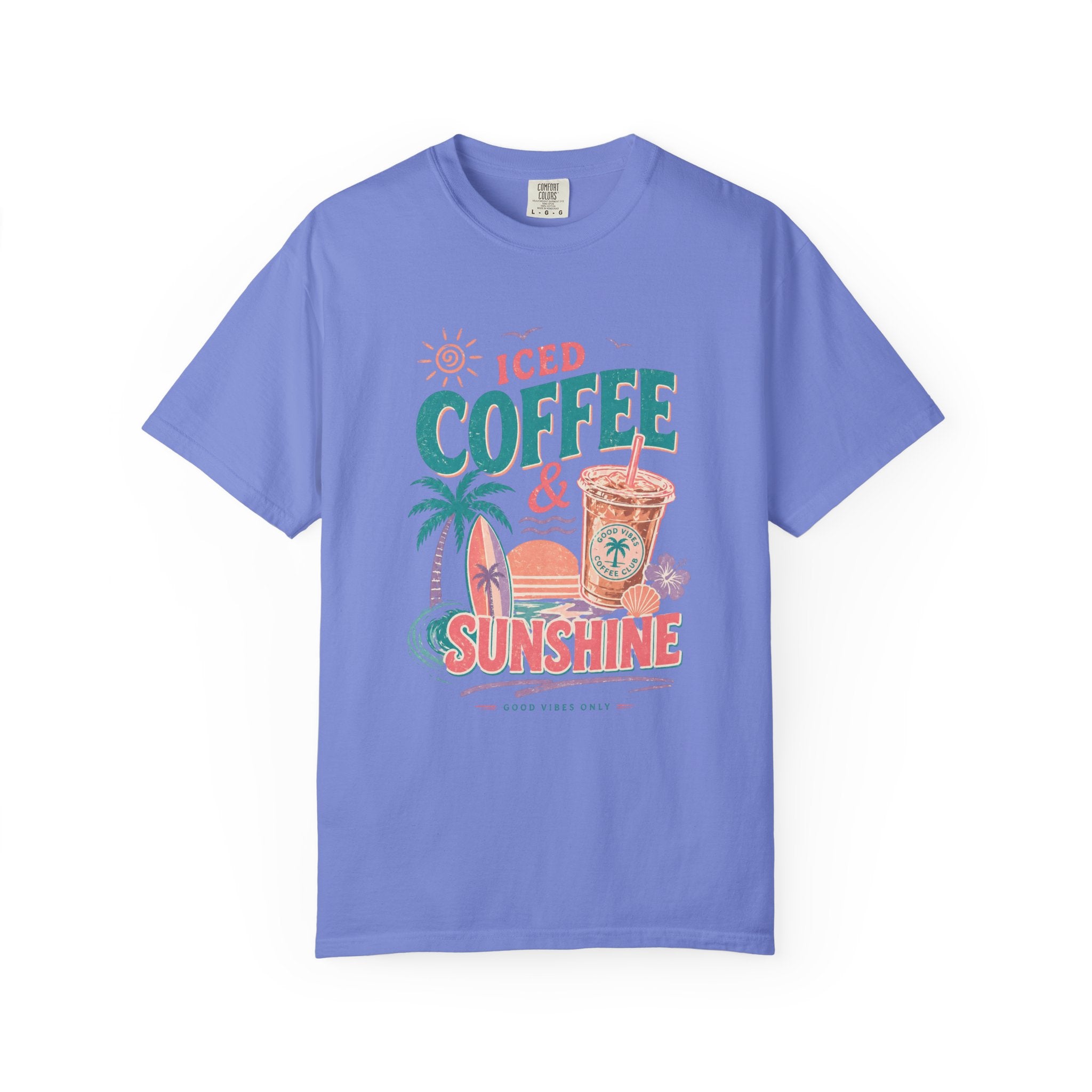 T-shirt | Tropical Palm Sunset and Coffee Design