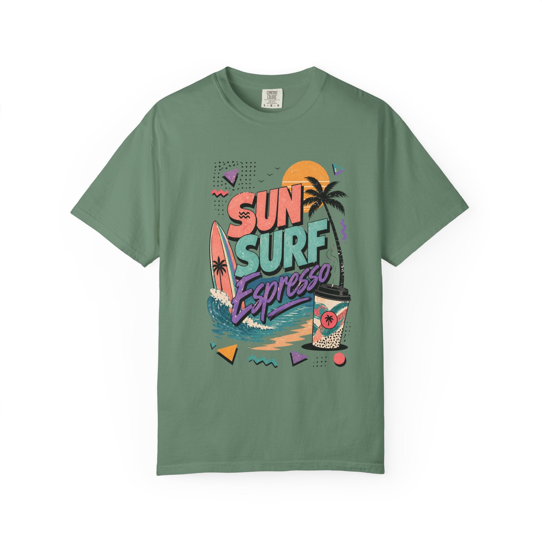 T-shirt | Tropical Palm Sunset and Coffee Design