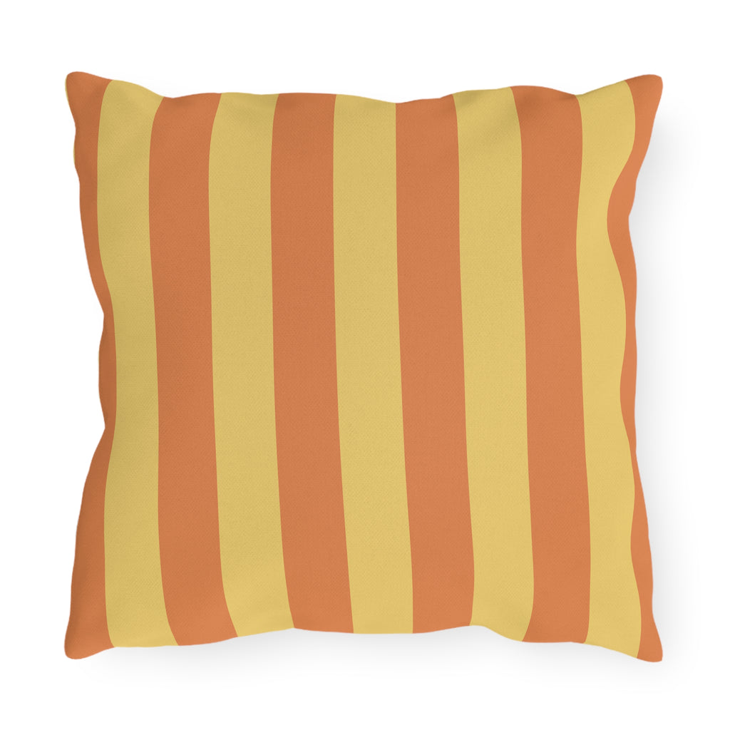 Sunset Stripe Outdoor Pillows | Yellow Orange Striped Cushion