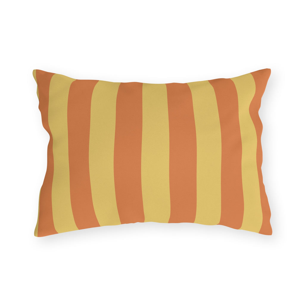 Sunset Stripe Outdoor Pillows | Yellow Orange Striped Cushion