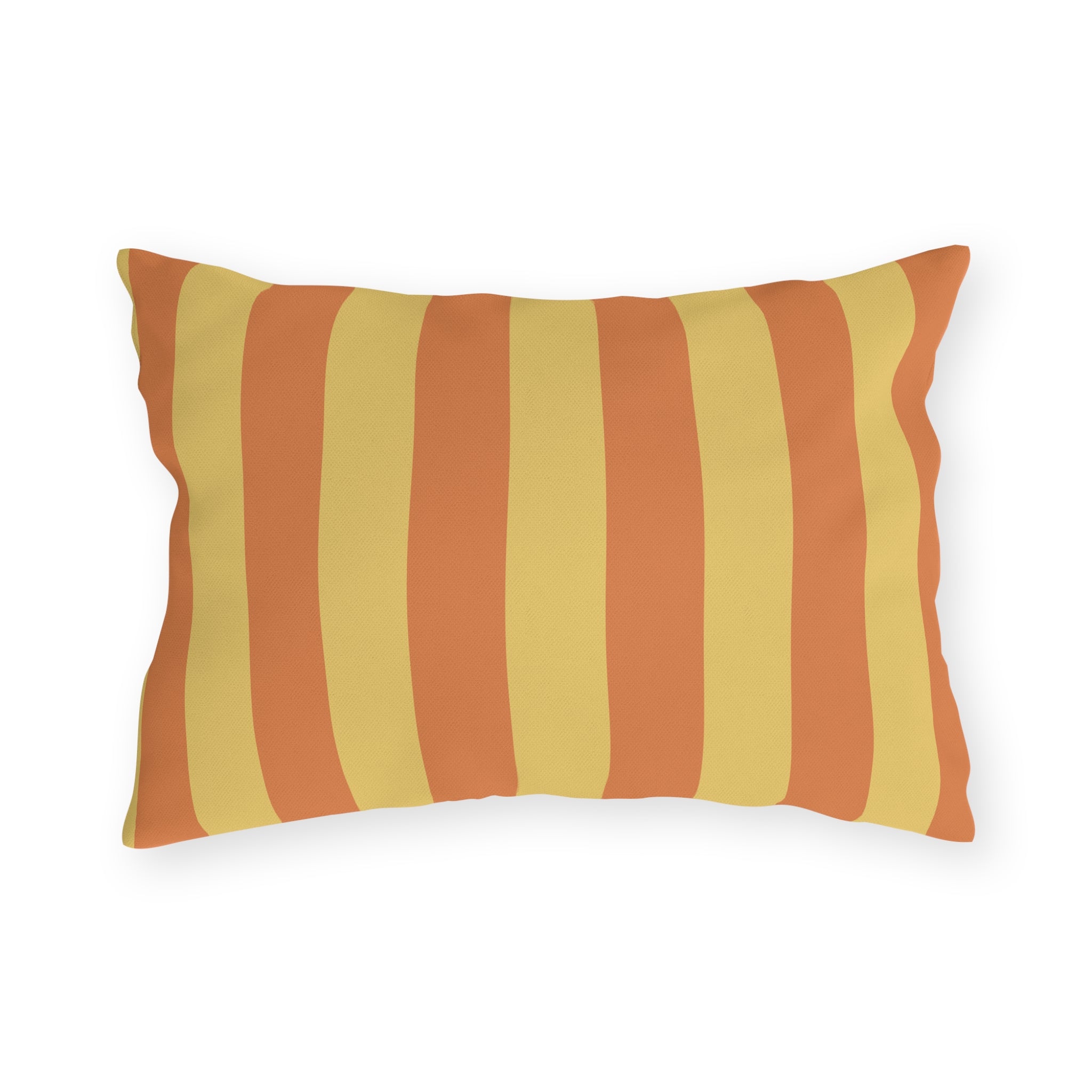 Sunset Stripe Outdoor Pillows | Yellow Orange Striped Cushion