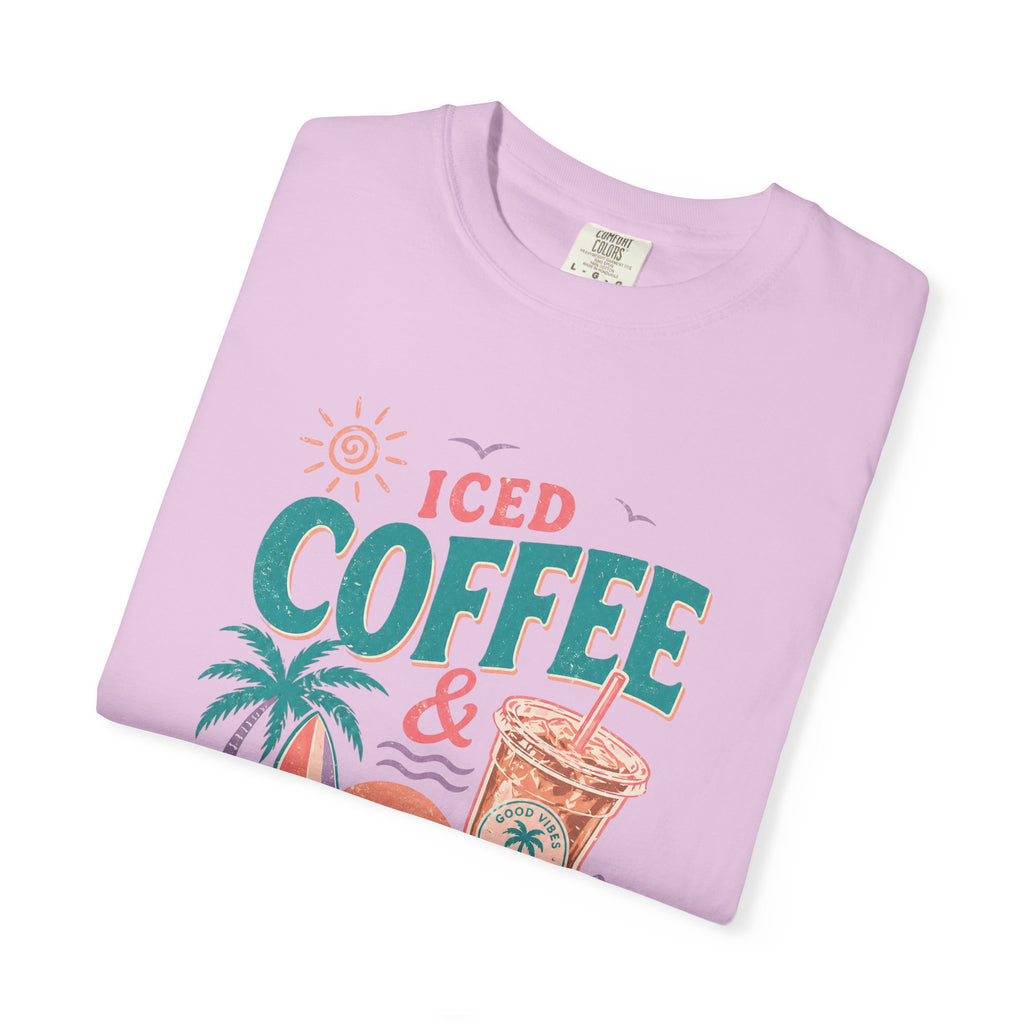 T-shirt | Tropical Palm Sunset and Coffee Design