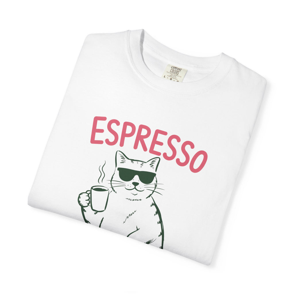 Espresso Yourself Cat T-shirt | Coffee Cat Illustration