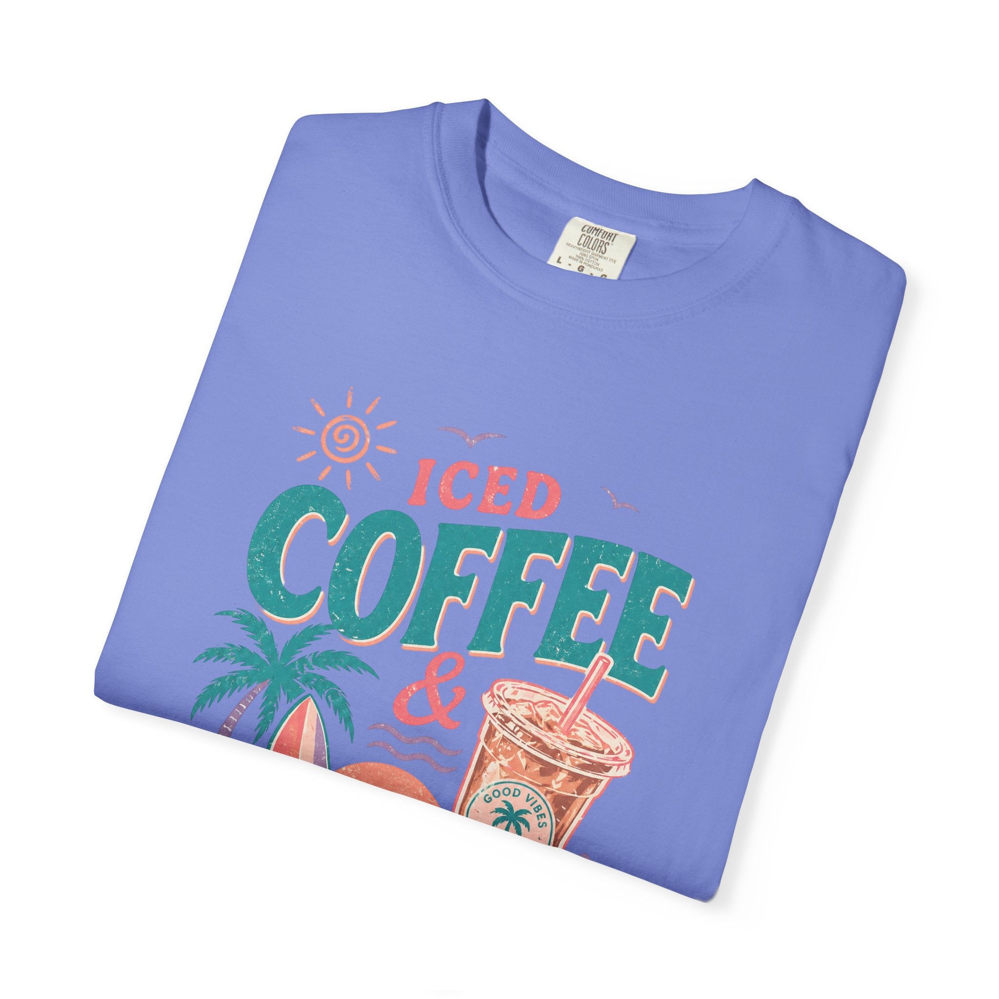 T-shirt | Tropical Palm Sunset and Coffee Design