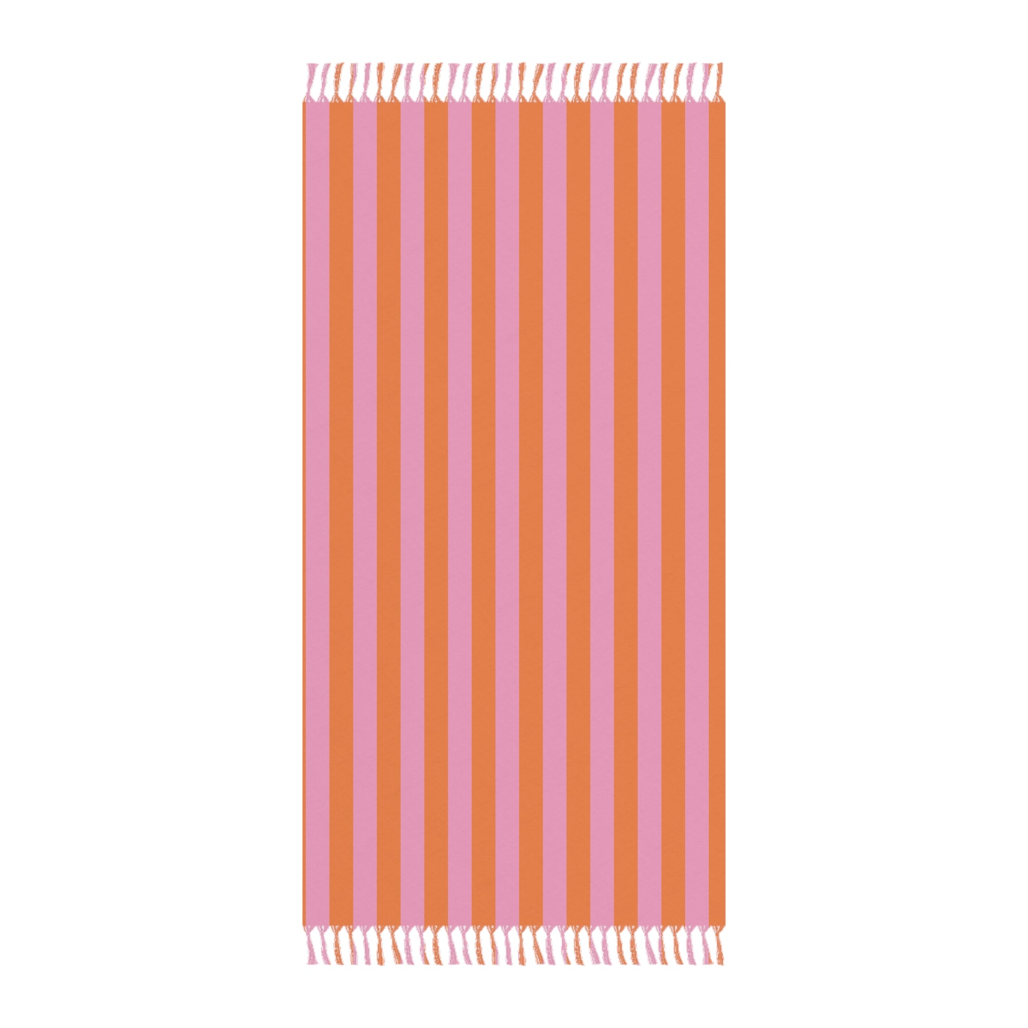 Boho Stripe Beach Towel | Pink Orange Turkish Towel