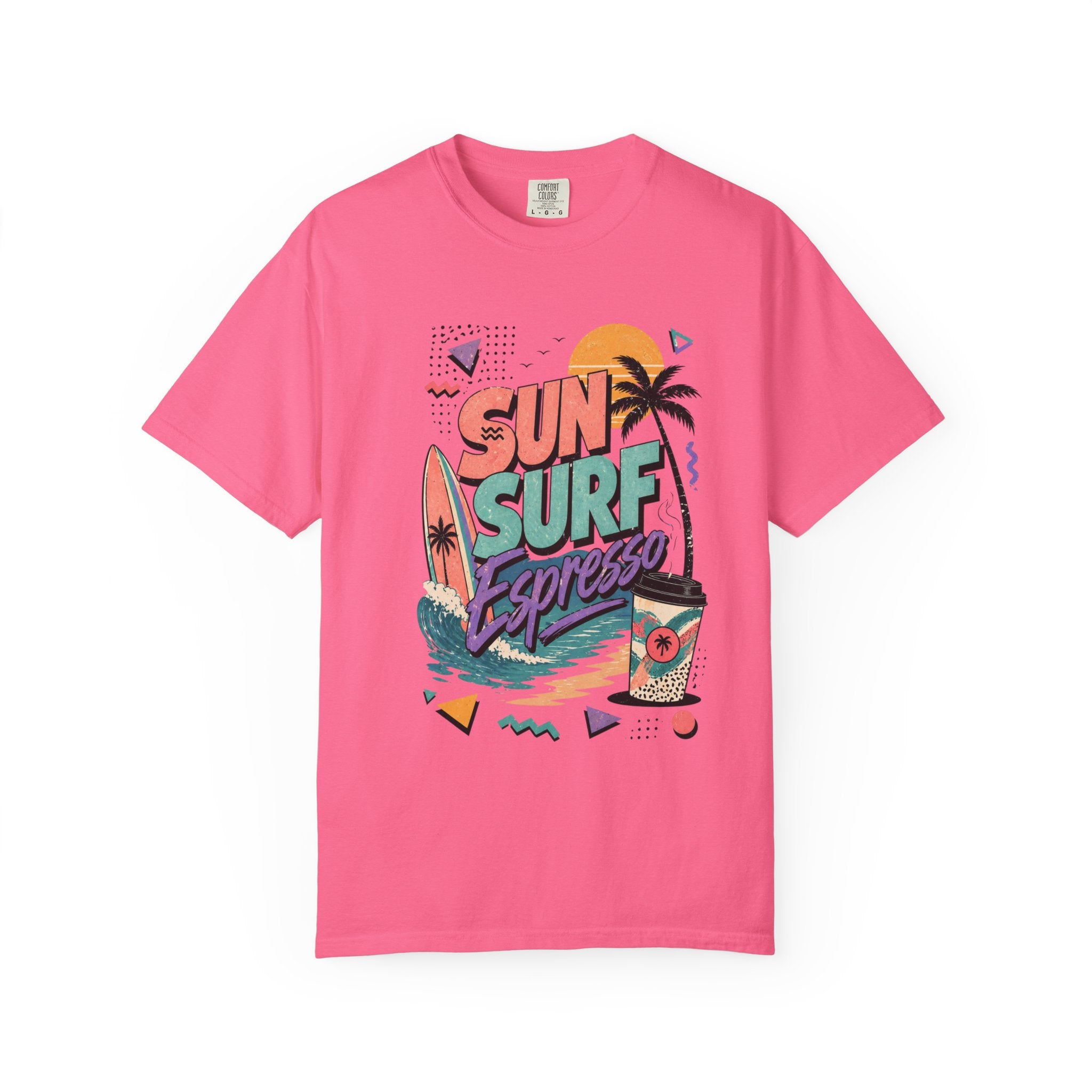 T-shirt | Tropical Palm Sunset and Coffee Design