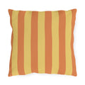 Sunset Stripe Outdoor Pillows | Yellow Orange Striped Cushion