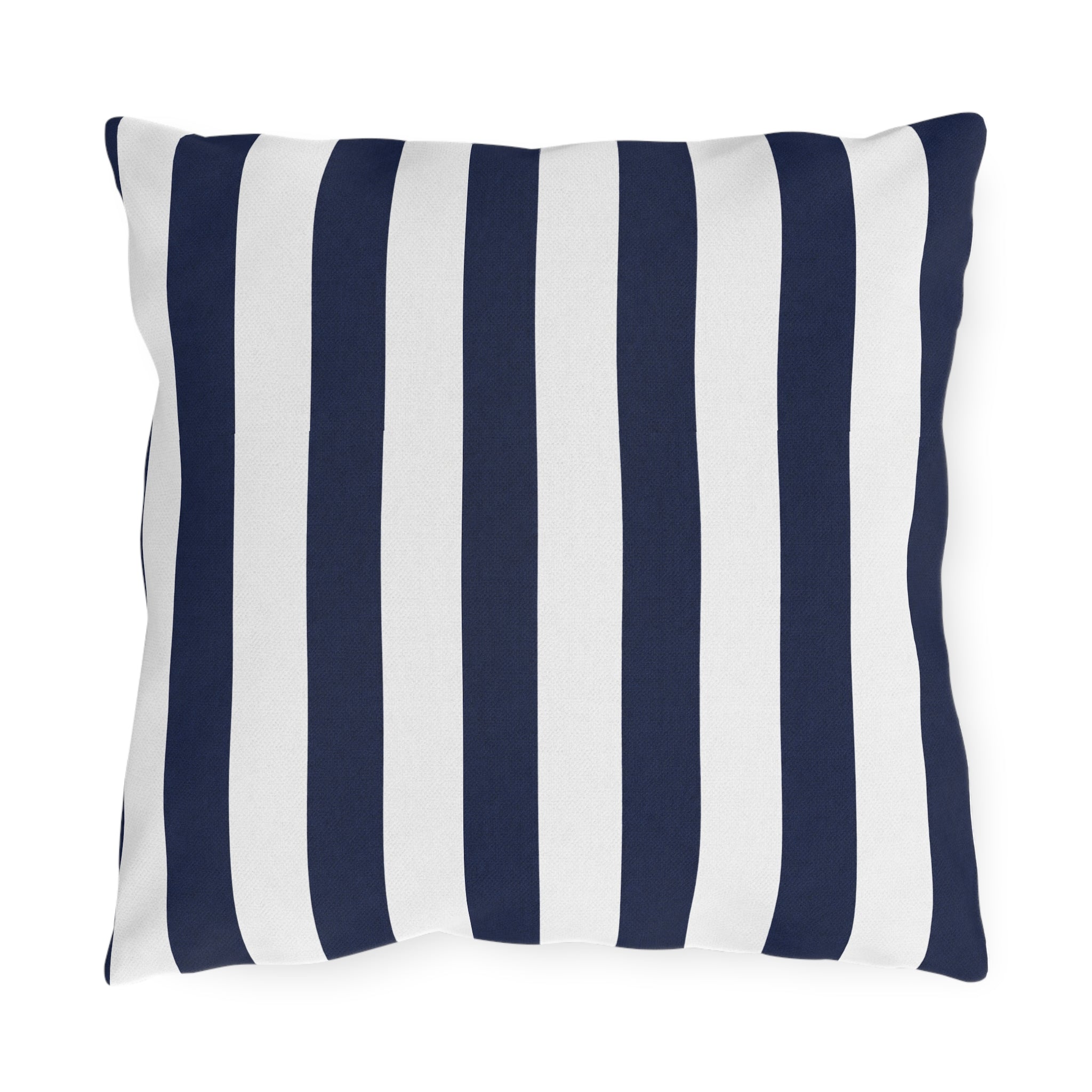 Navy blue White Stripe Outdoor Pillow | Coastal Patio Cushion