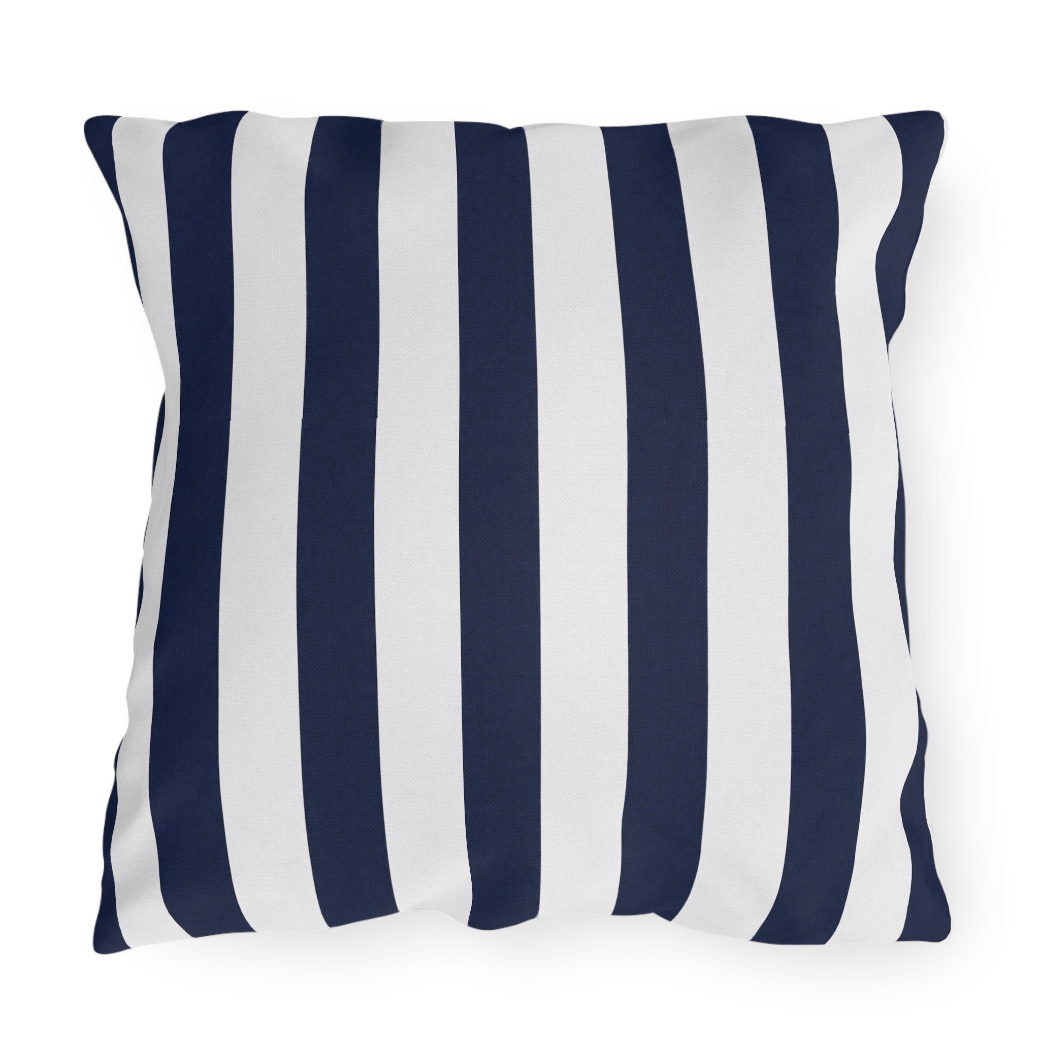 Navy blue White Stripe Outdoor Pillow | Coastal Patio Cushion