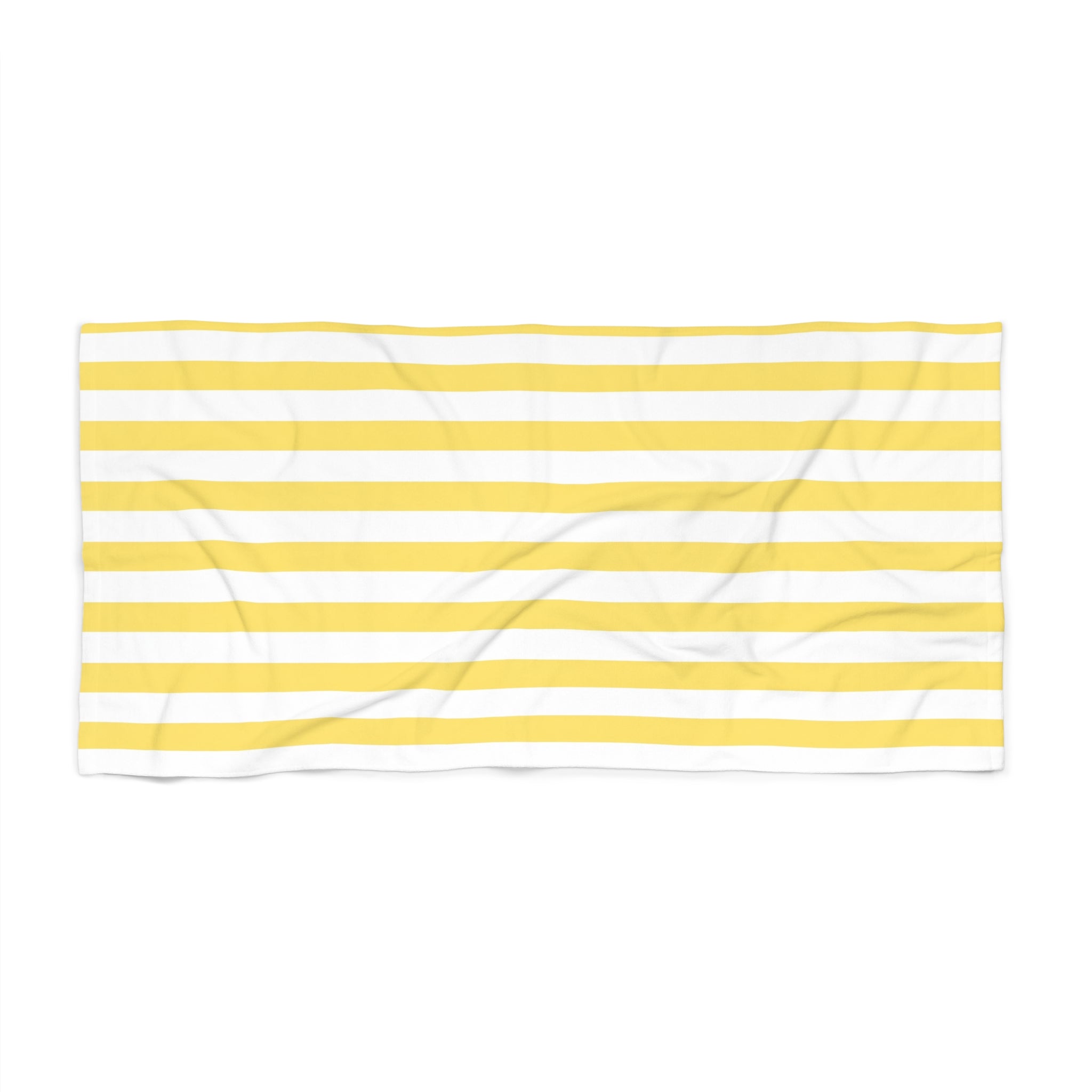 Yellow and White Striped Beach Towel | Nautical Summer Stripe