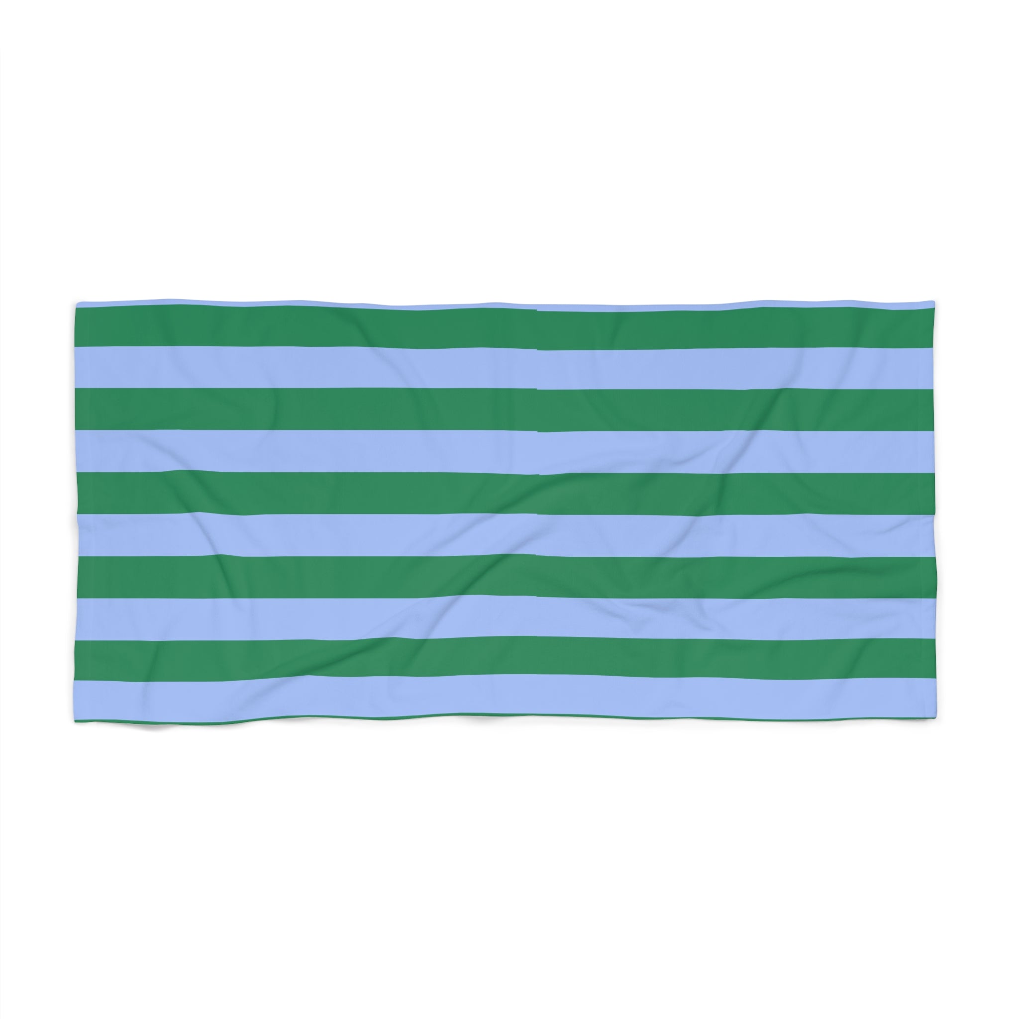 Green and Light Blue Striped Beach Towel | Nautical Summer Stripe