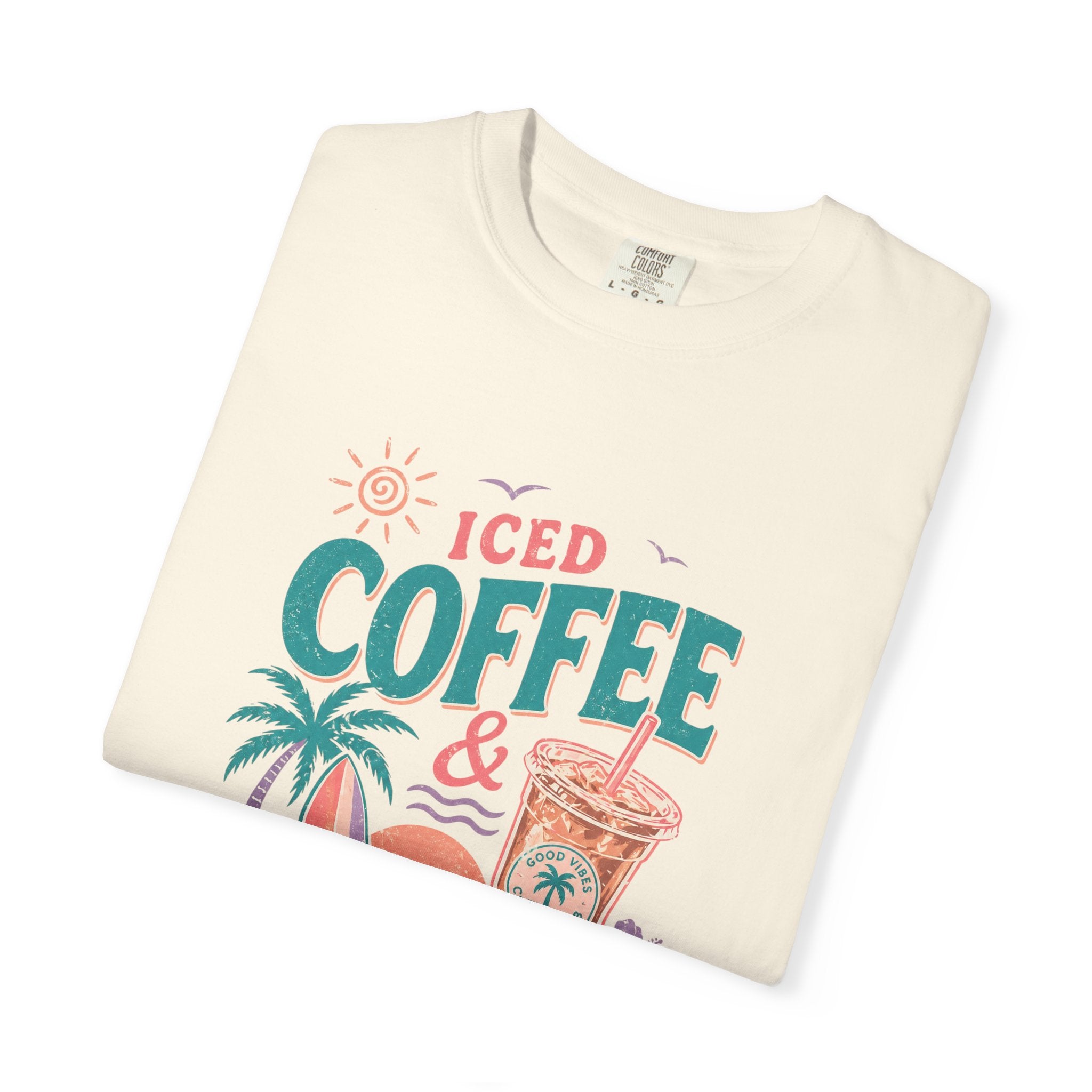 T-shirt | Tropical Palm Sunset and Coffee Design