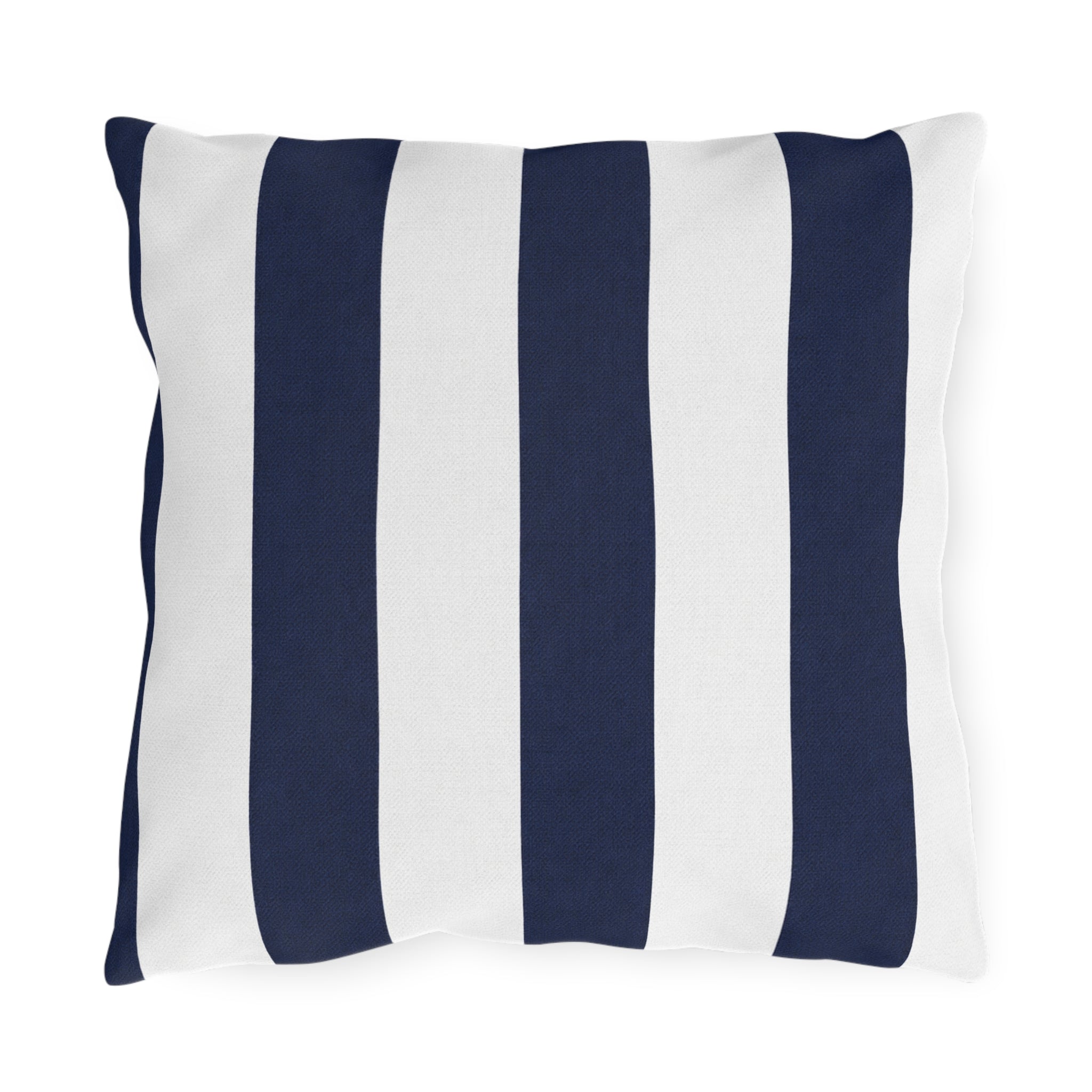 Navy blue White Stripe Outdoor Pillow | Coastal Patio Cushion