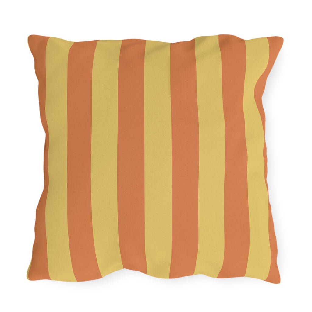 Sunset Stripe Outdoor Pillows | Yellow Orange Striped Cushion