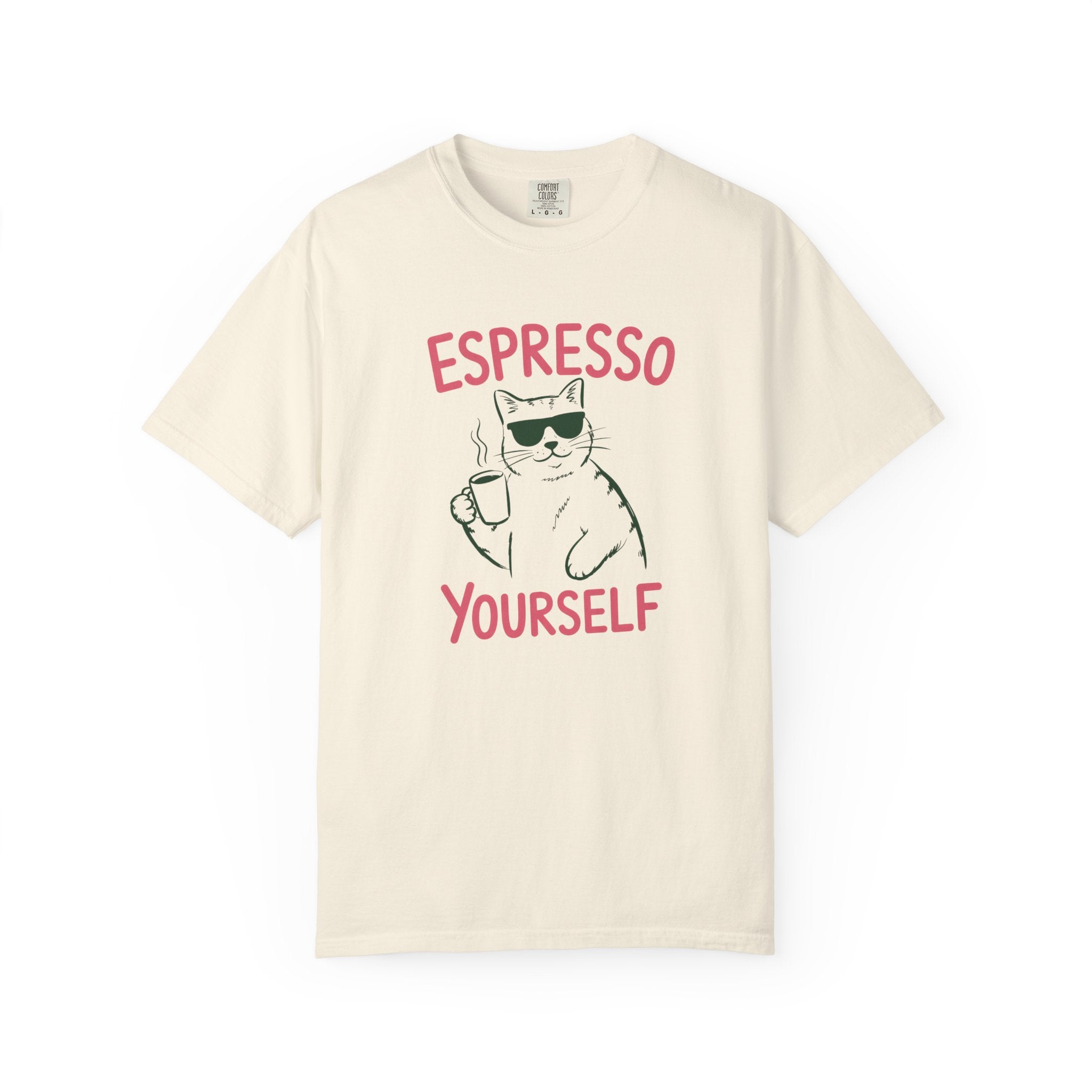 Espresso Yourself Cat T-shirt | Coffee Cat Illustration