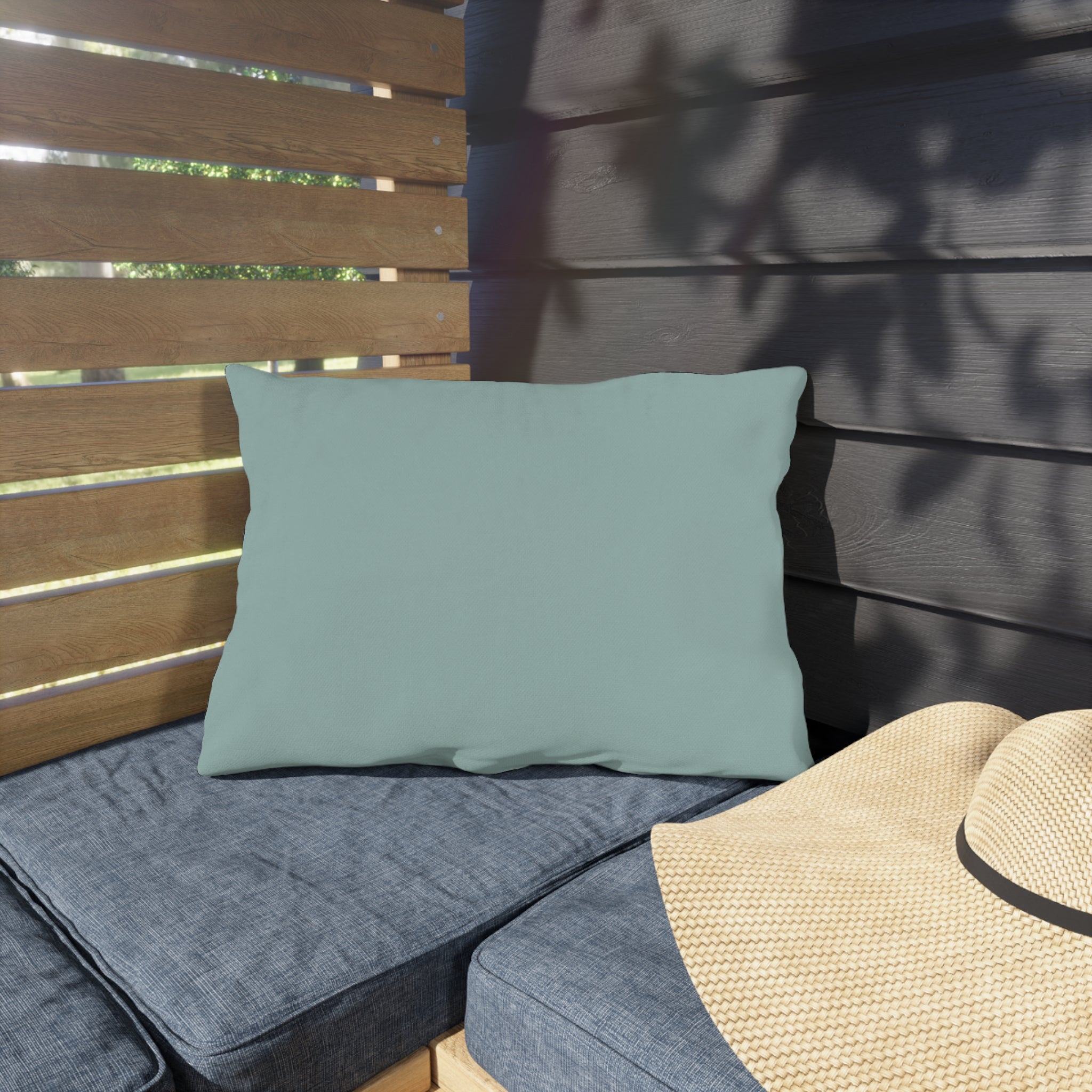 Solid Seafoam Outdoor Pillow | Coastal Patio Cushion, Weather-Resistant Throw