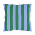 Blue and Green Vertical Stripe Outdoor Pillow | Patio Cushion