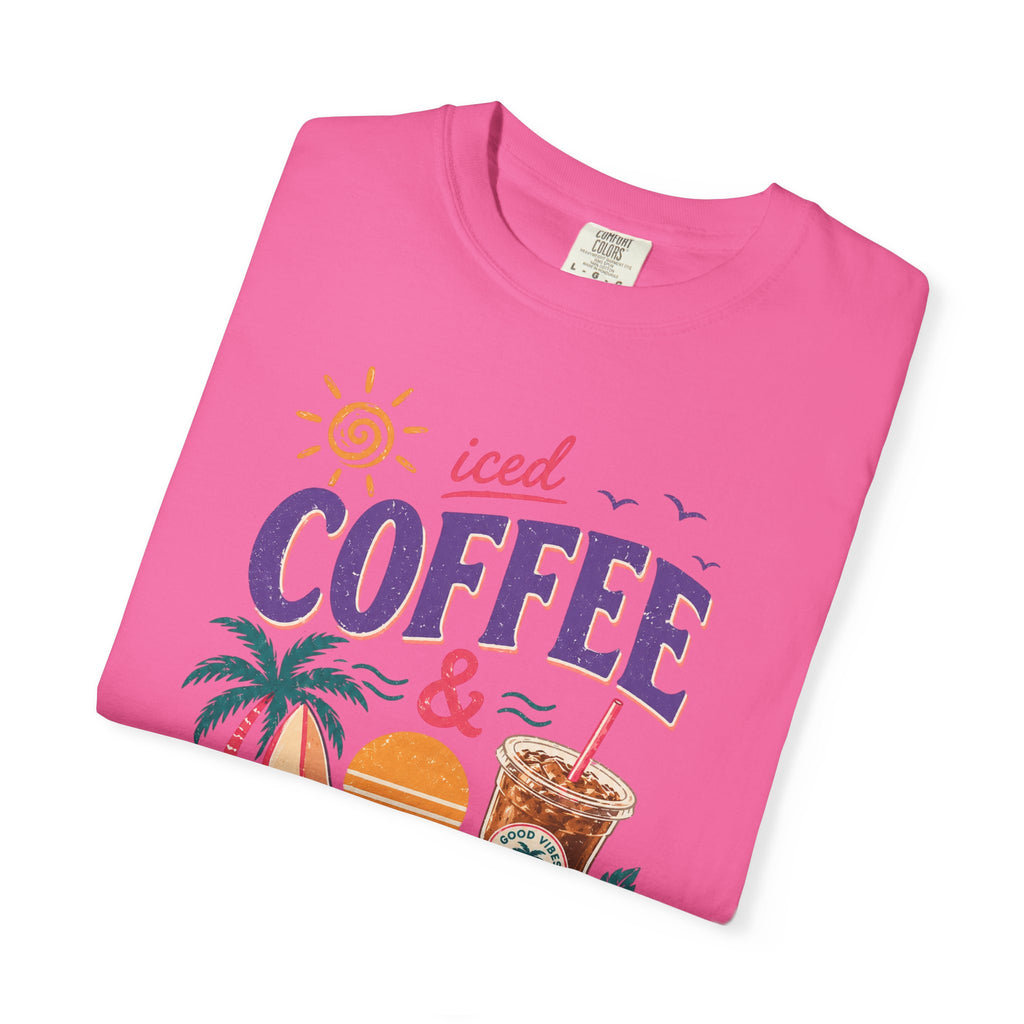 T-shirt | Tropical Palm Sunset and Coffee Design