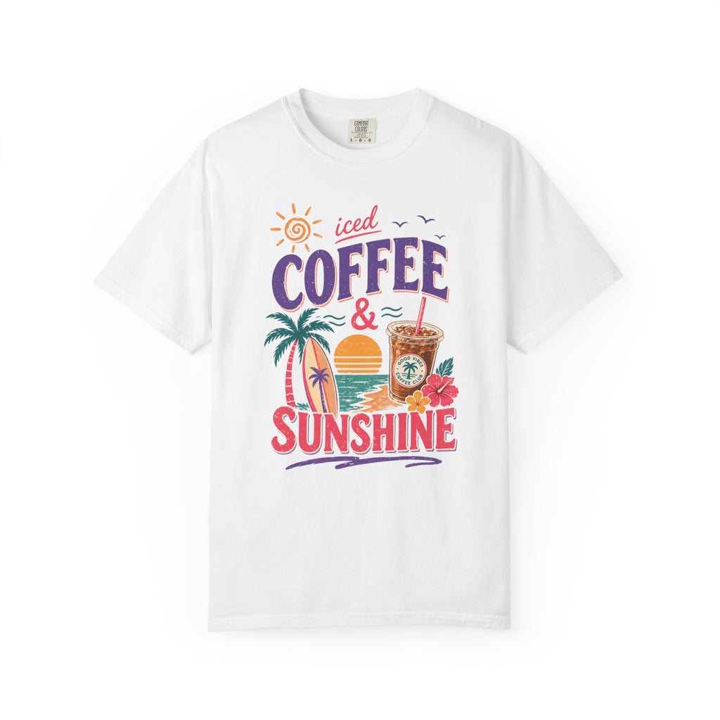T-shirt | Tropical Palm Sunset and Coffee Design