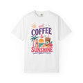 T-shirt | Tropical Palm Sunset and Coffee Design