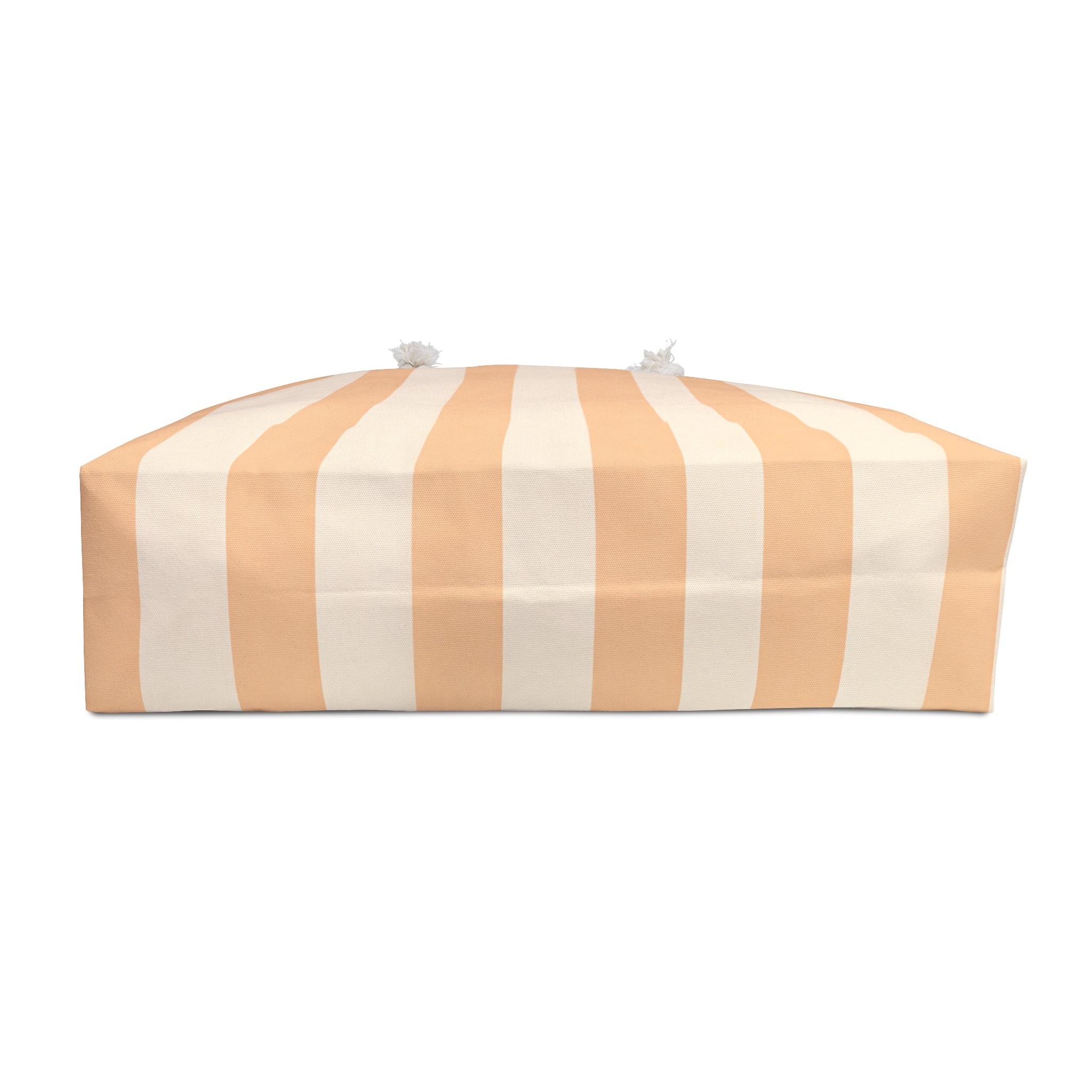 Beige Vertical Stripe Weekender Bag | Striped Travel Tote