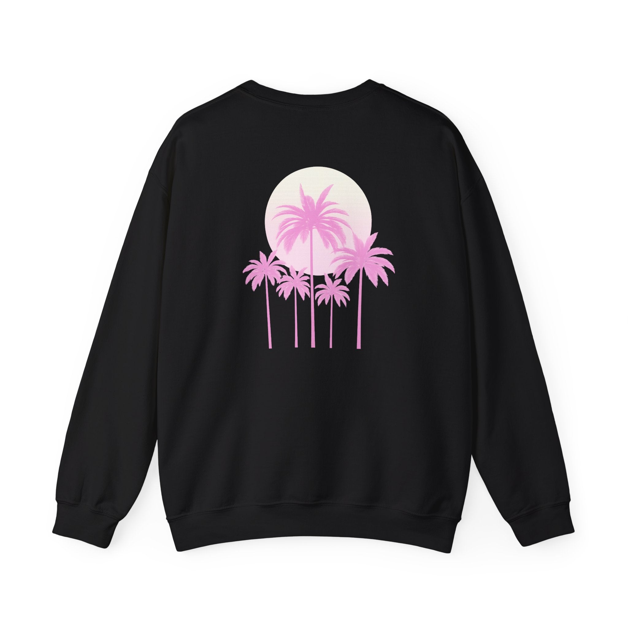 Pink Palm Trees Sweatshirt | Tropical Sunset Crewneck