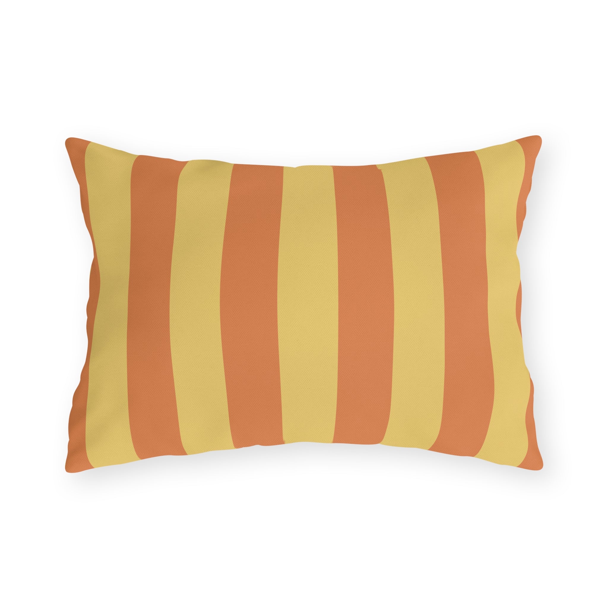 Sunset Stripe Outdoor Pillows | Yellow Orange Striped Cushion