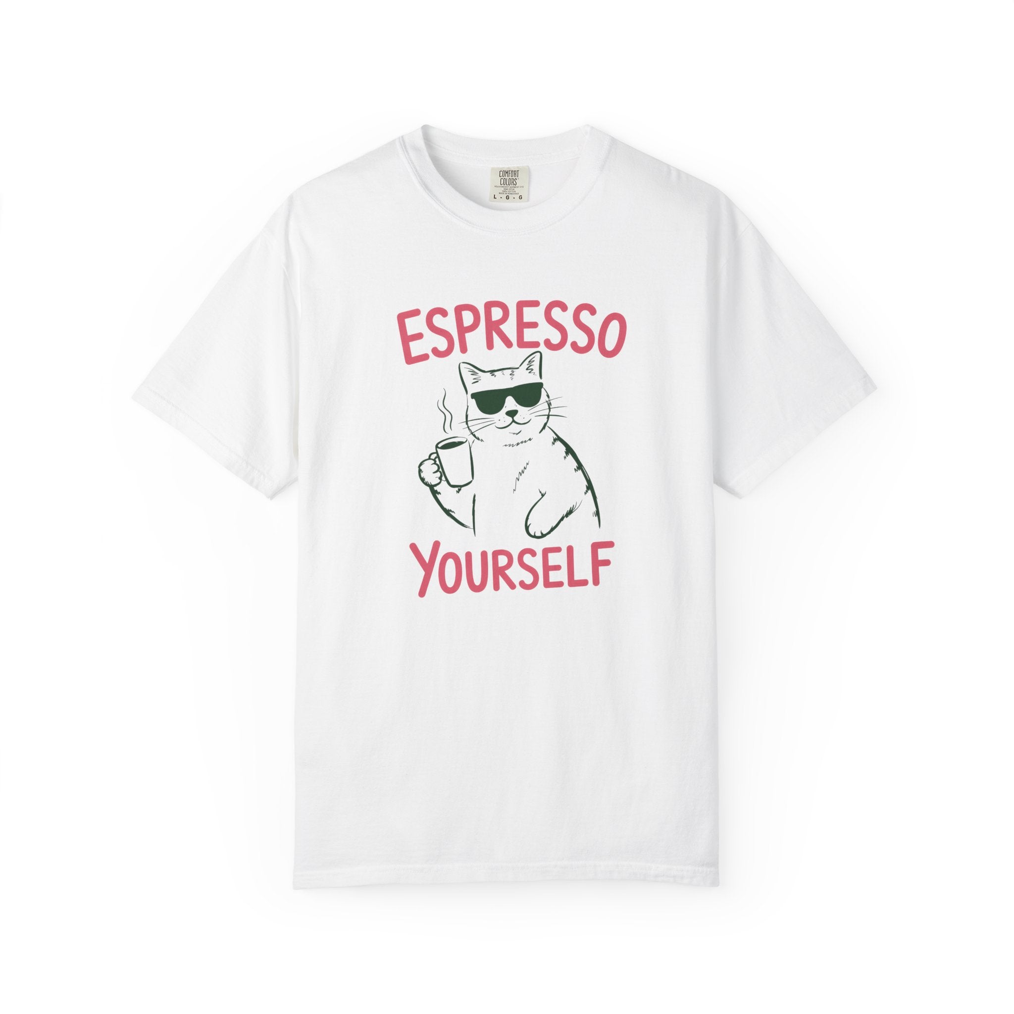 Espresso Yourself Cat T-shirt | Coffee Cat Illustration
