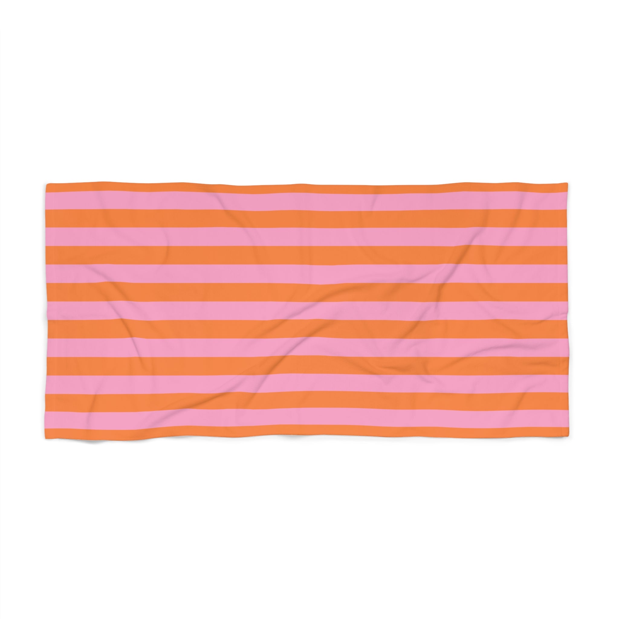 Pink and Orange Striped Beach Towel | Retro Summer Stripes