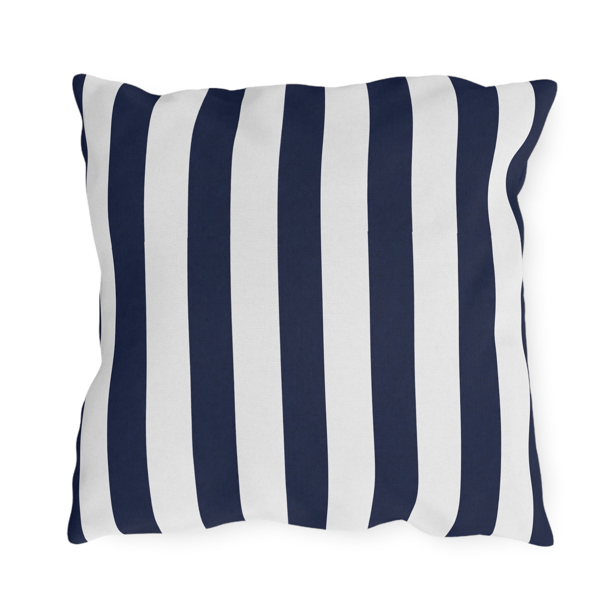 Navy blue White Stripe Outdoor Pillow | Coastal Patio Cushion