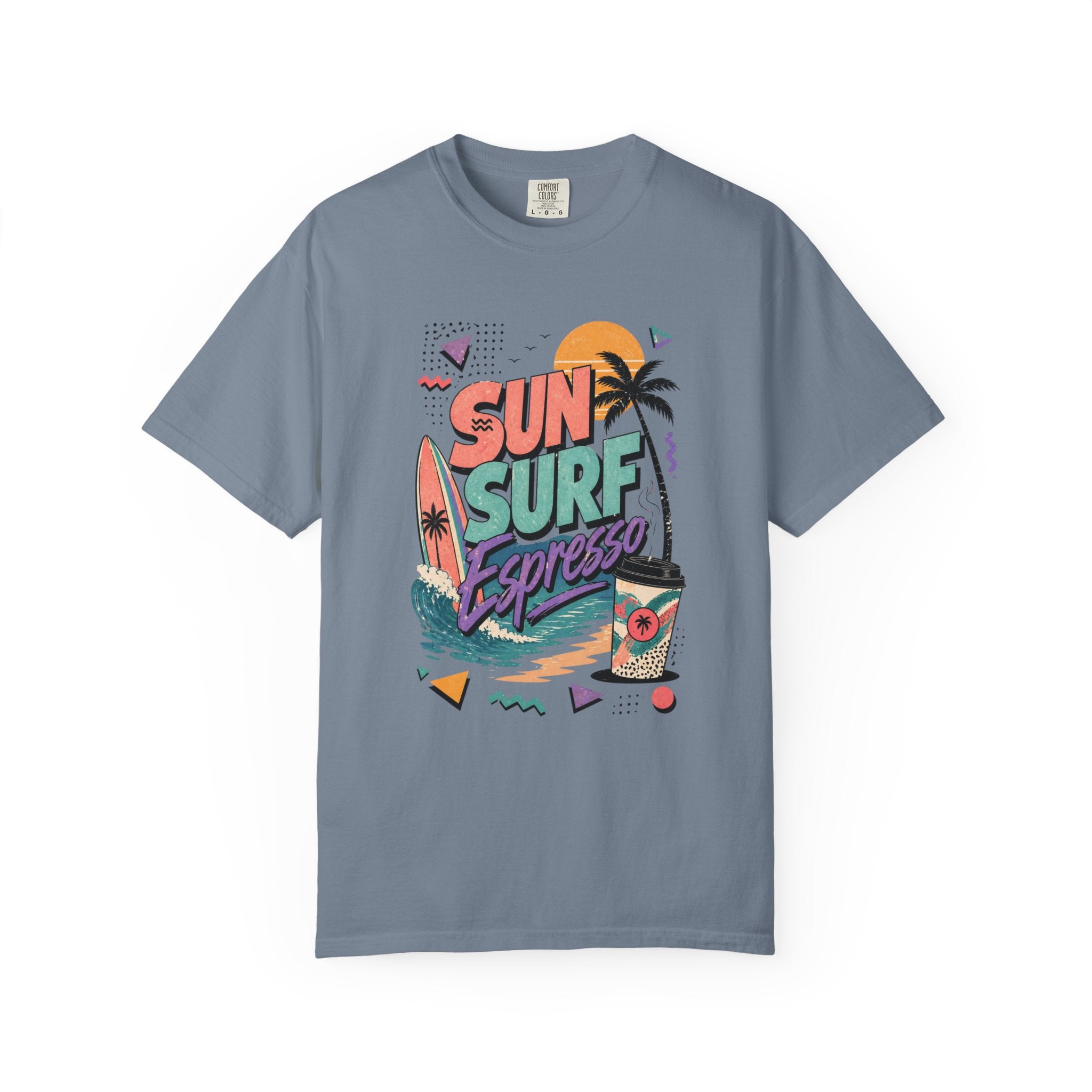 T-shirt | Tropical Palm Sunset and Coffee Design