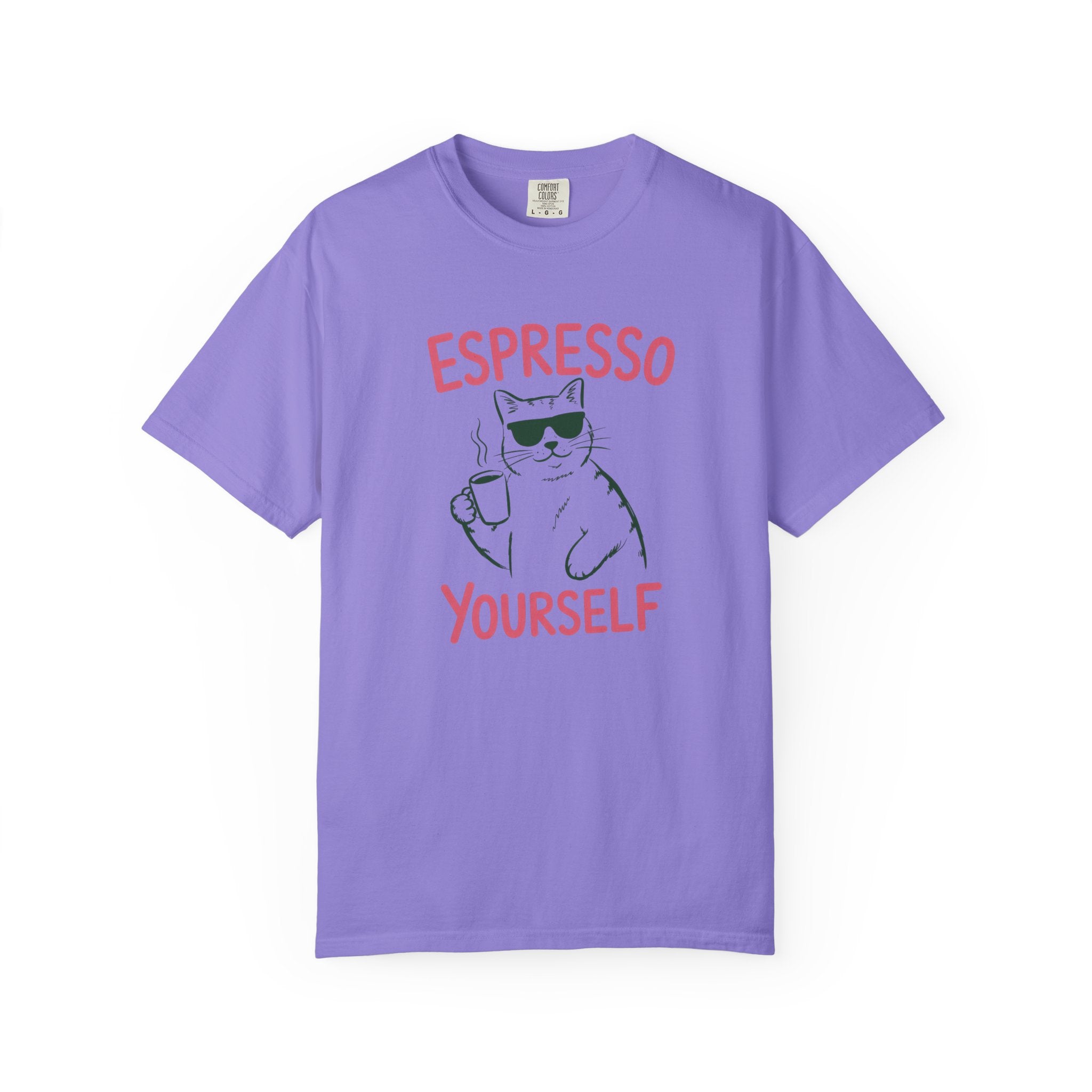 Espresso Yourself Cat T-shirt | Coffee Cat Illustration