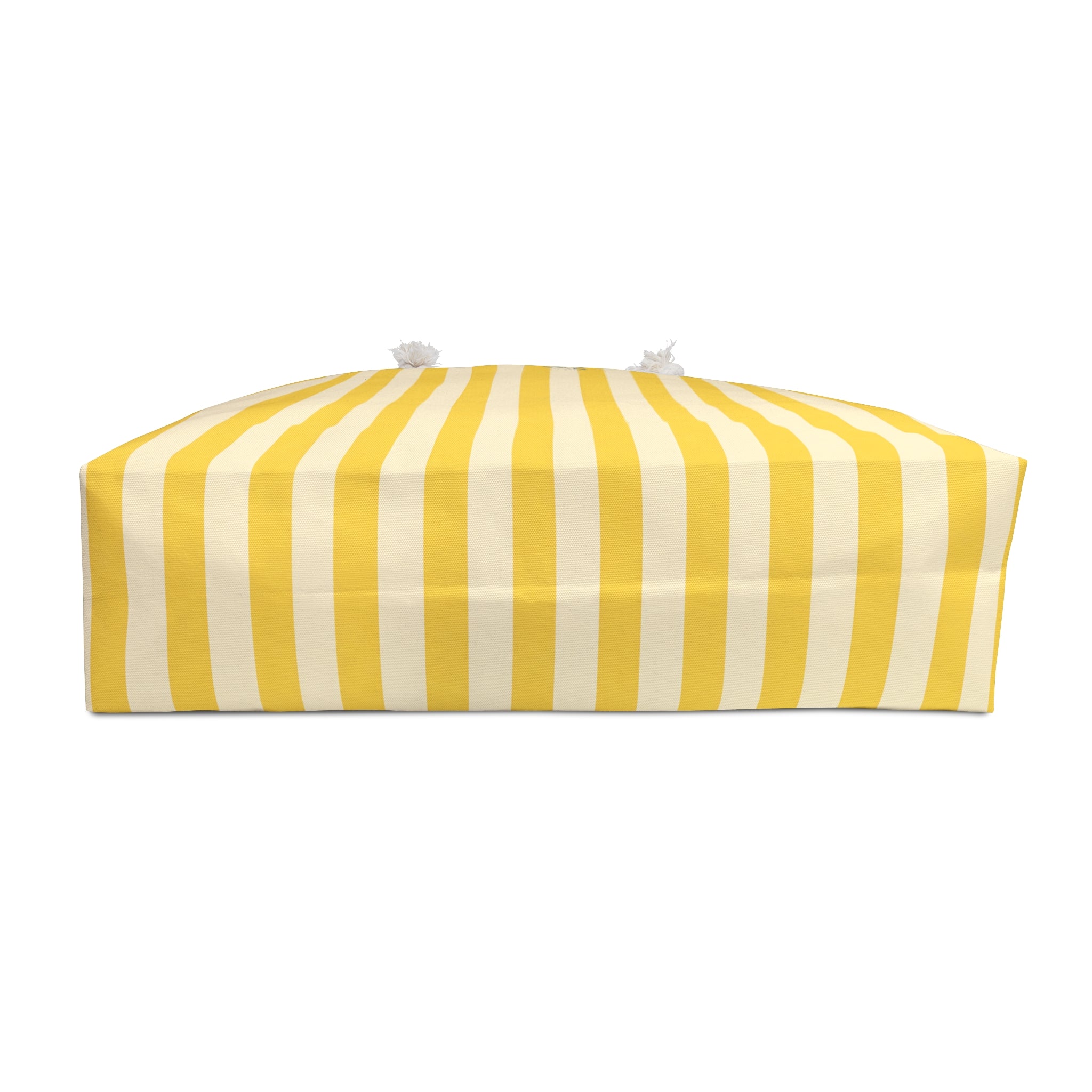 Yellow Stripe Weekender Bag | Summer Beach Tote, Nautical Rope Handles