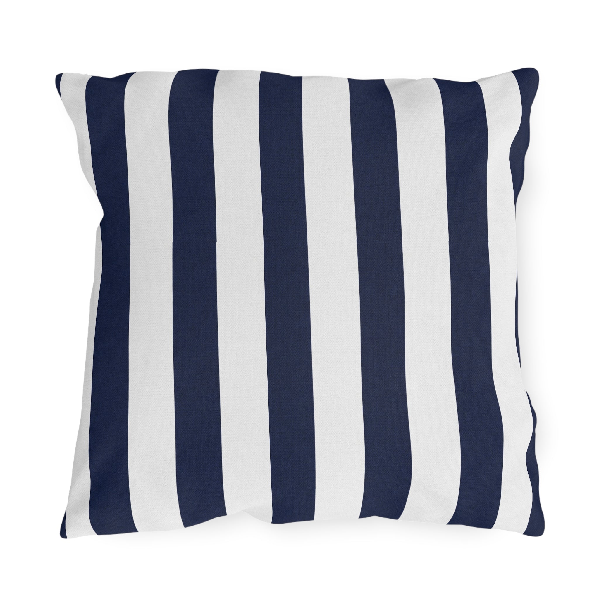Navy blue White Stripe Outdoor Pillow | Coastal Patio Cushion