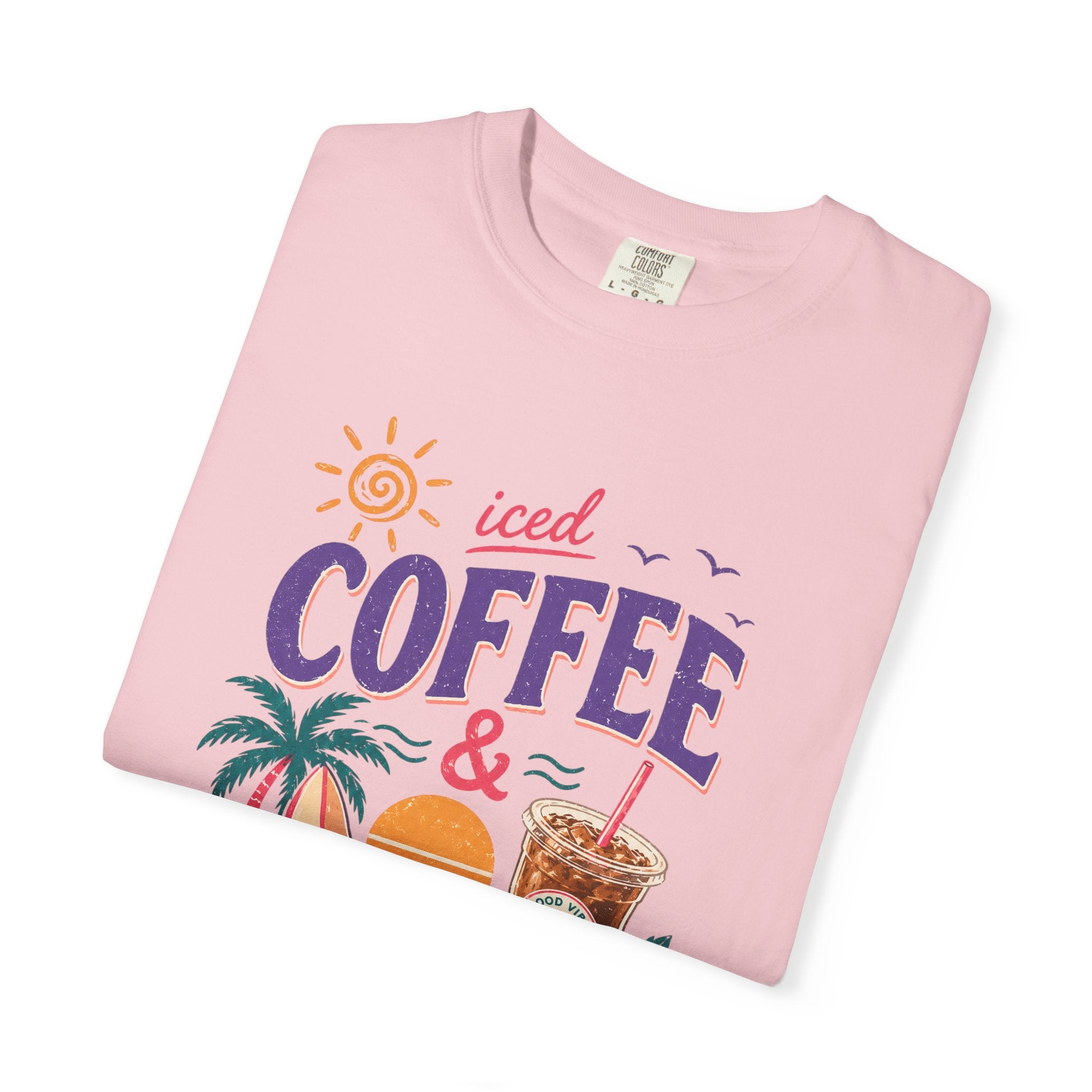 T-shirt | Tropical Palm Sunset and Coffee Design