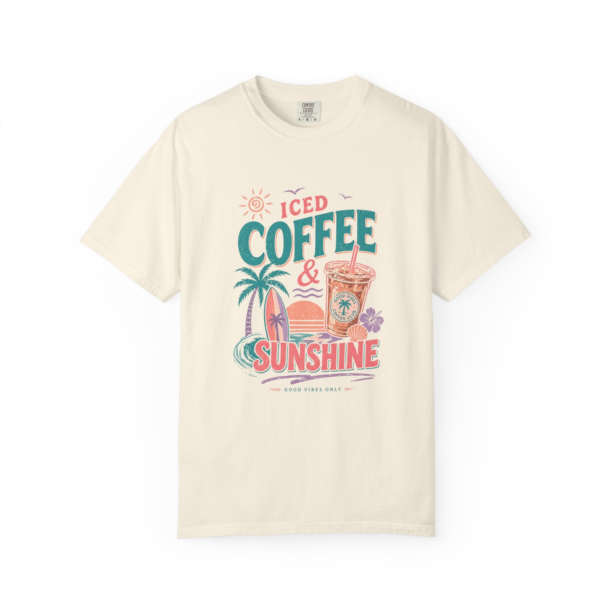 T-shirt | Tropical Palm Sunset and Coffee Design