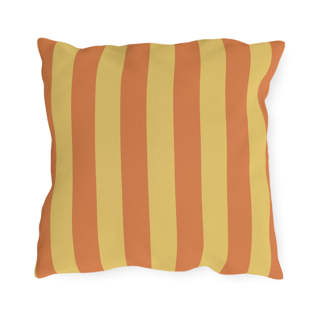 Sunset Stripe Outdoor Pillows | Yellow Orange Striped Cushion