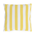 Yellow White Striped Outdoor Pillow | Patio Cushion, Nautical Poolside