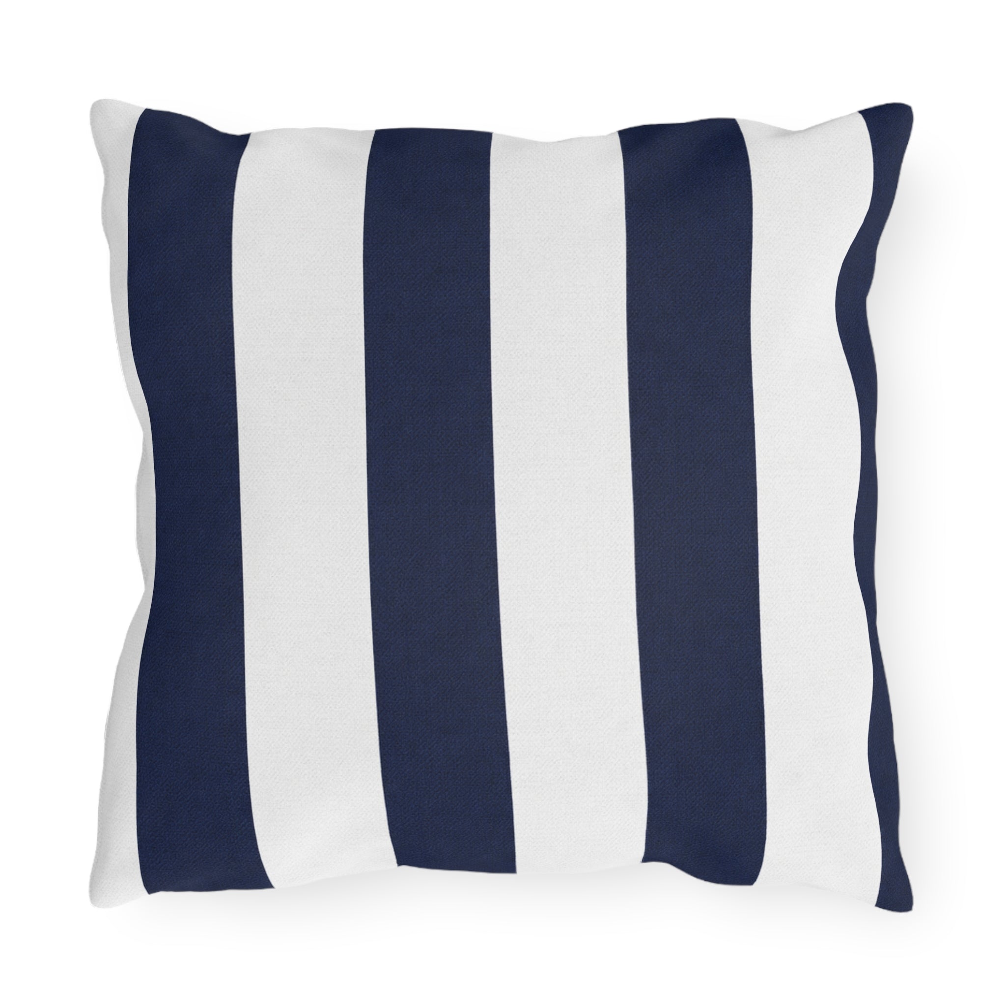 Navy blue White Stripe Outdoor Pillow | Coastal Patio Cushion