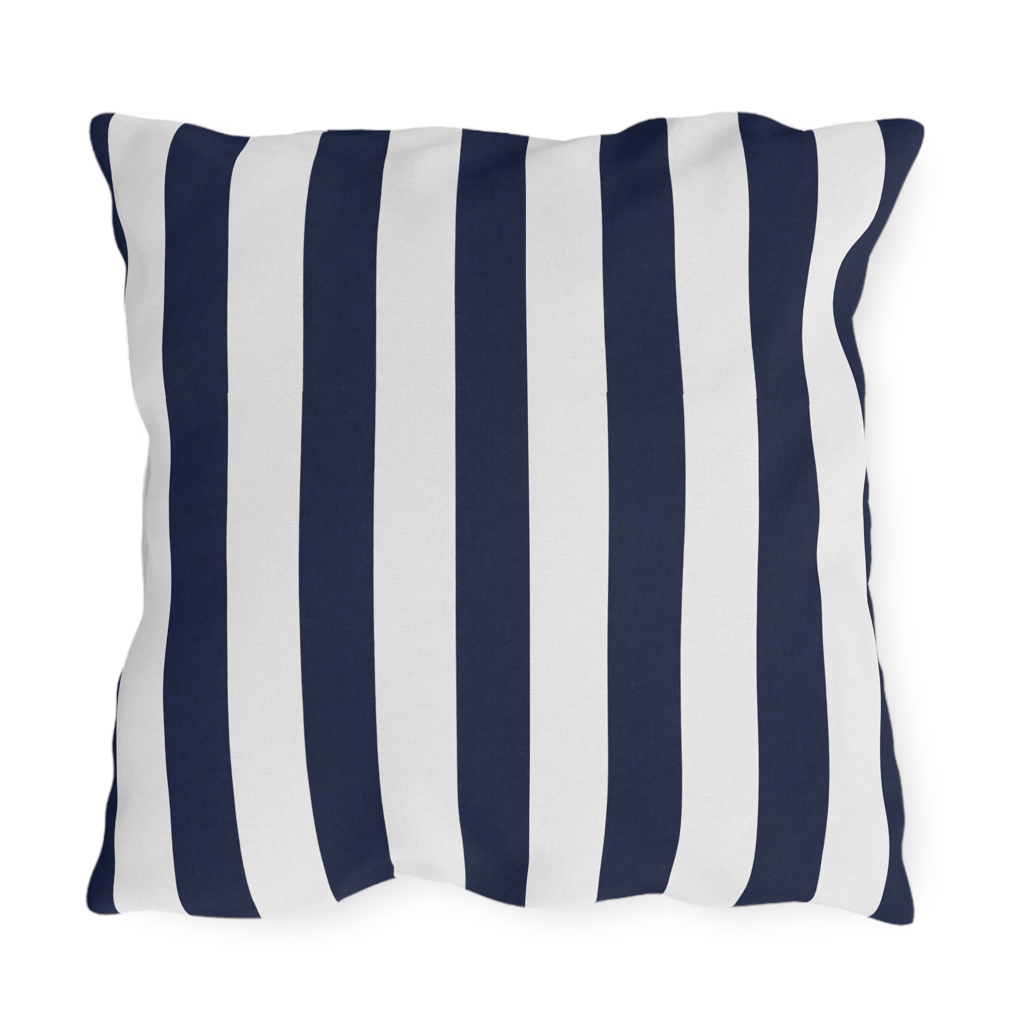 Navy blue White Stripe Outdoor Pillow | Coastal Patio Cushion