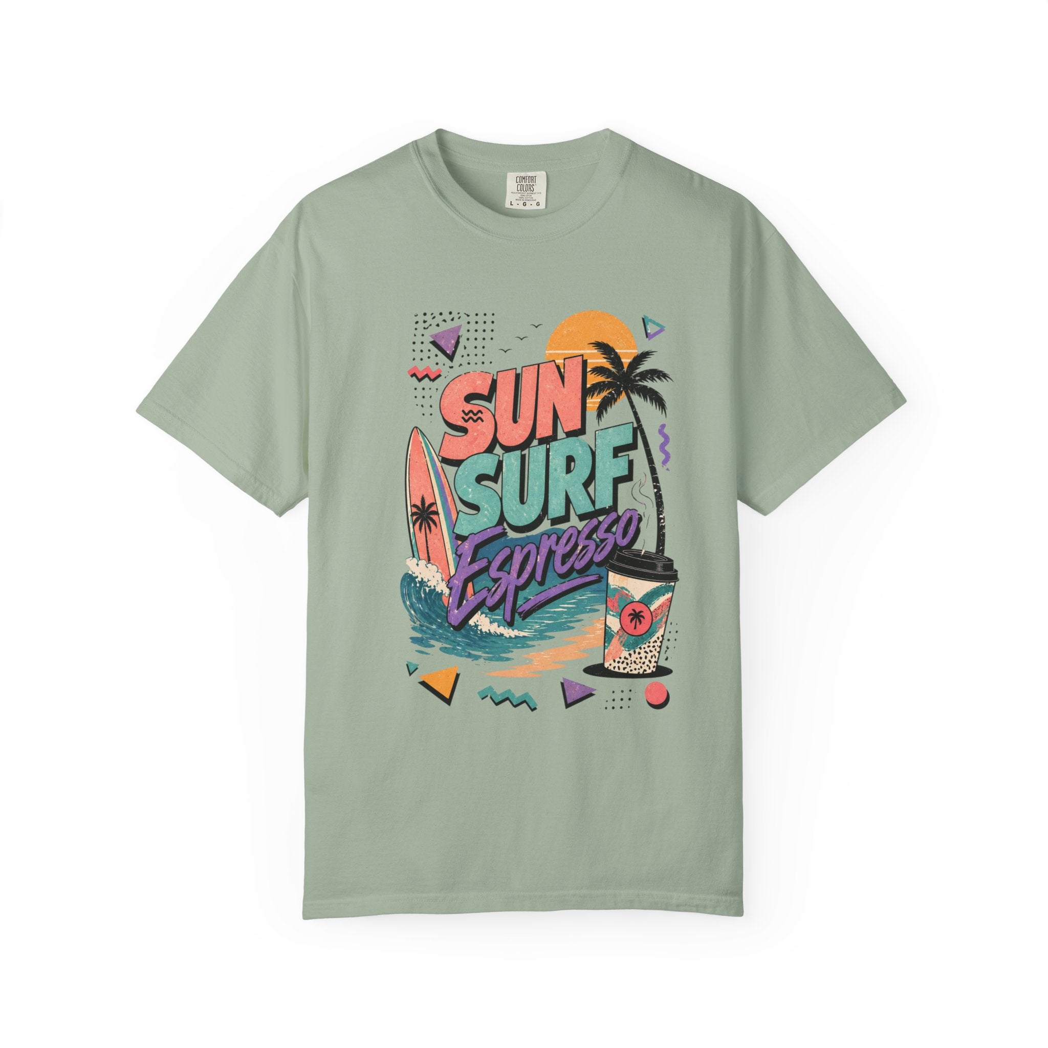 T-shirt | Tropical Palm Sunset and Coffee Design