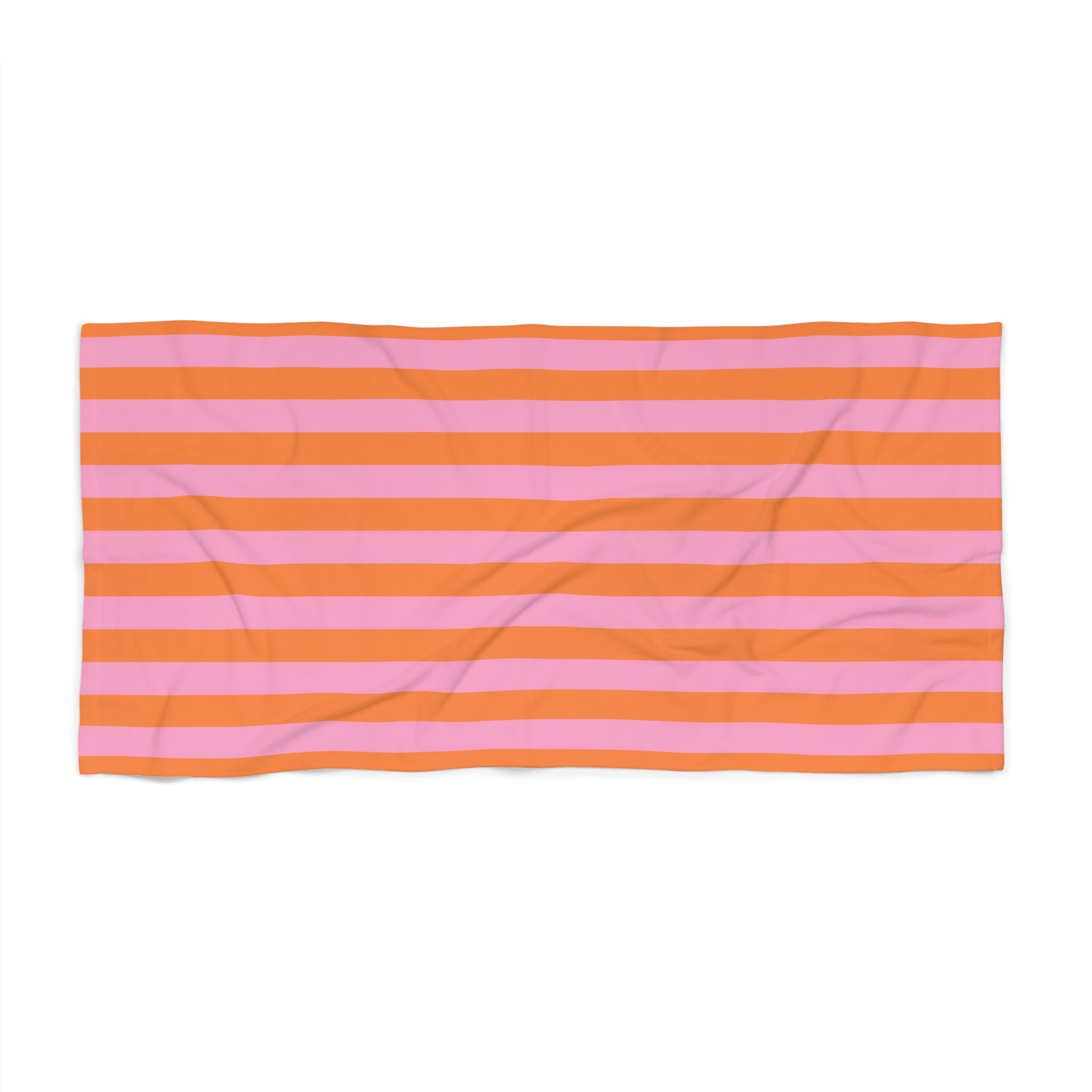 Pink and Orange Striped Beach Towel | Retro Summer Stripes