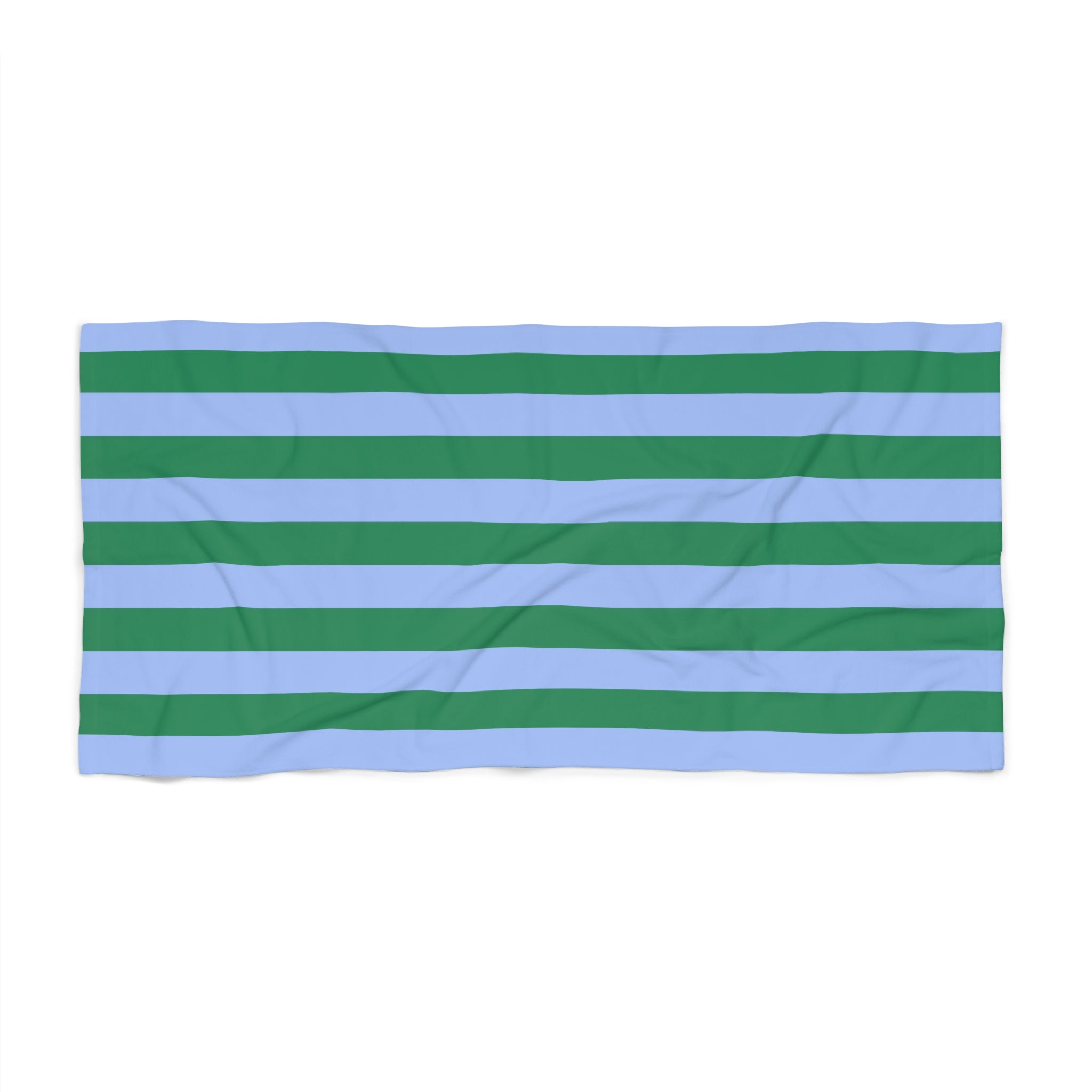 Green and Light Blue Striped Beach Towel | Nautical Summer Stripe