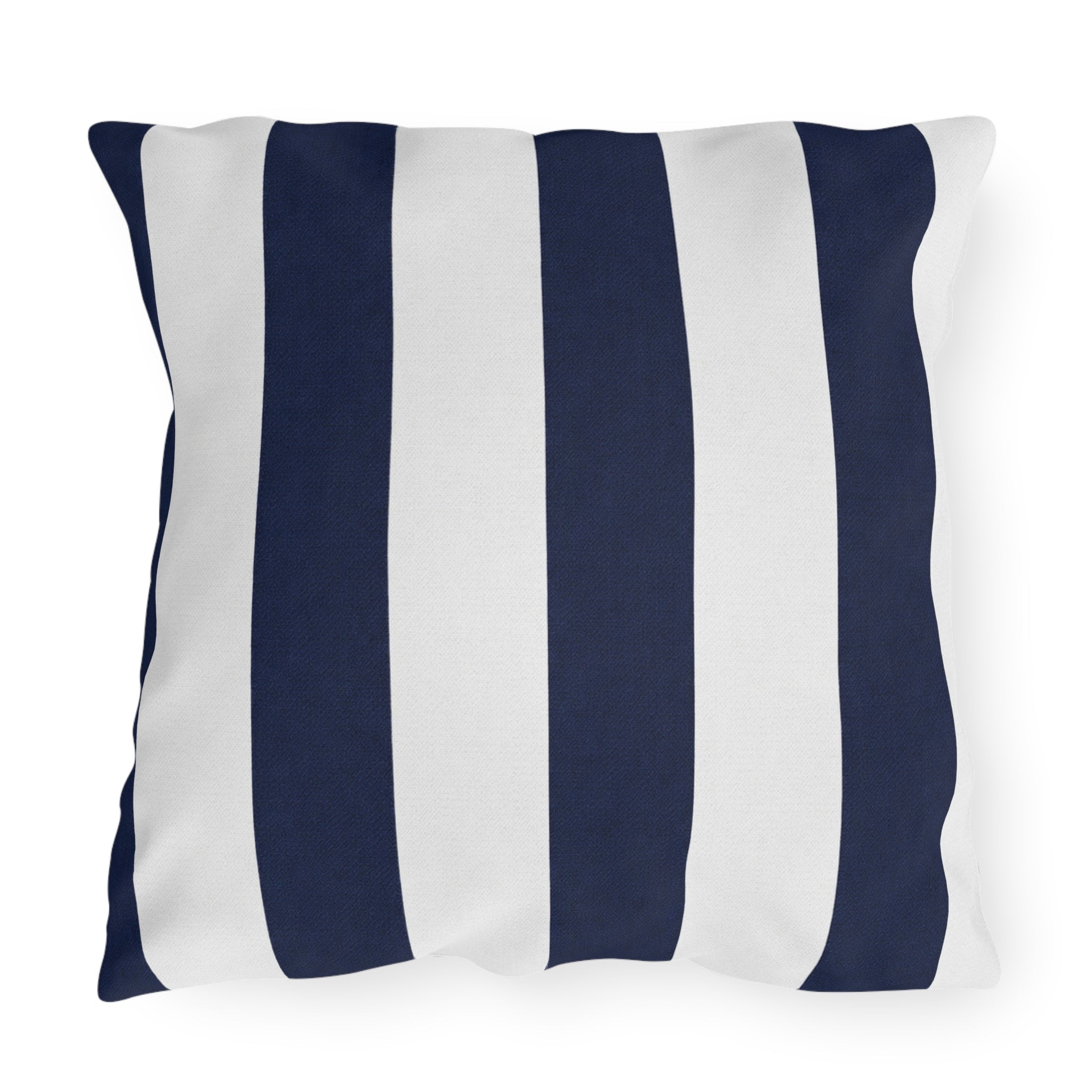 Navy blue White Stripe Outdoor Pillow | Coastal Patio Cushion