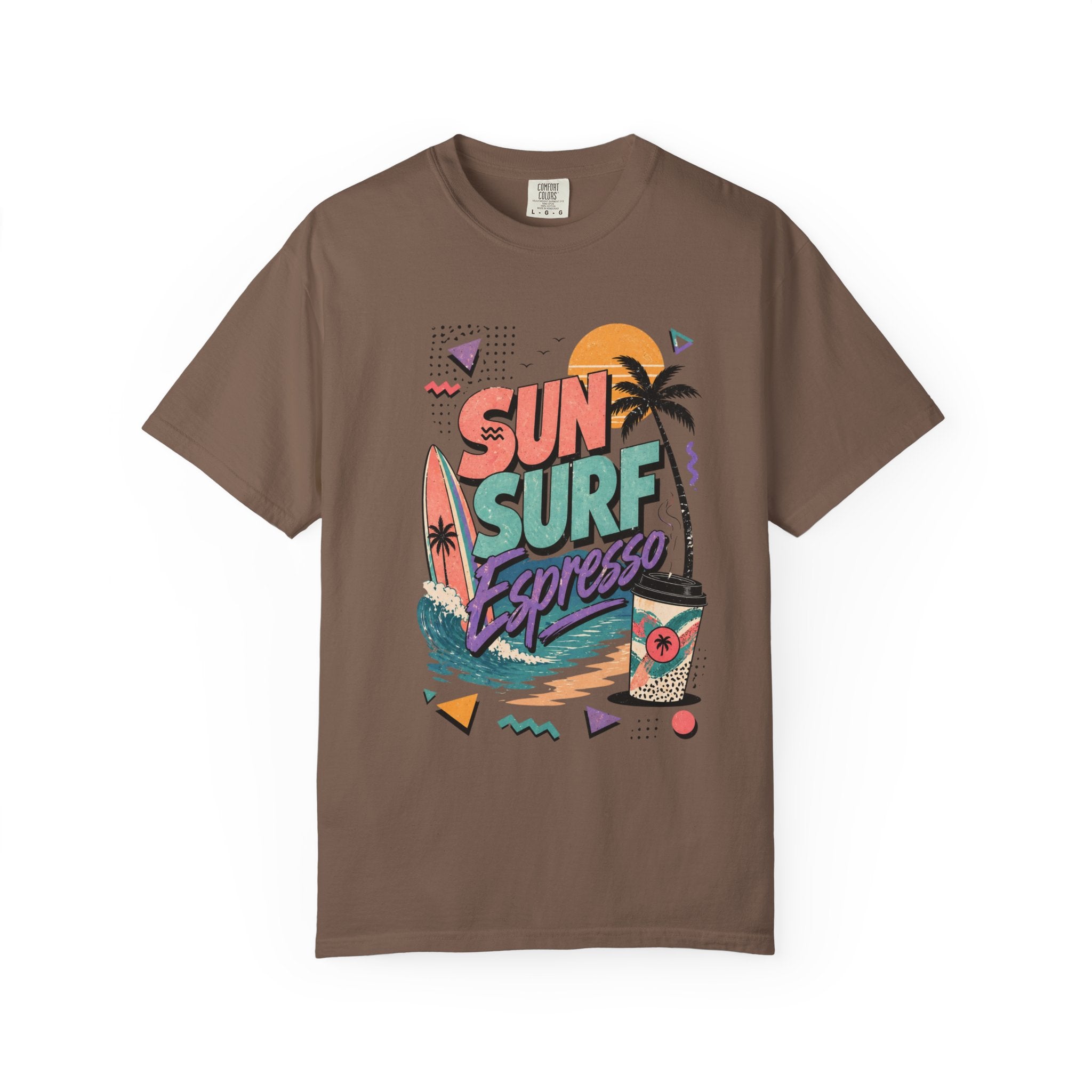 T-shirt | Tropical Palm Sunset and Coffee Design